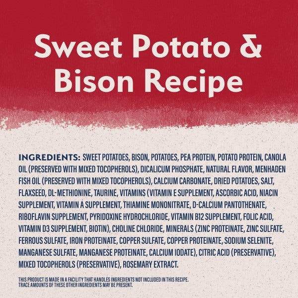 Natural Balance Reserve Sweet Potato & Bison Recipe Dry Dog Food - 22lb Bag | Grain-Free, High Protein Dog Food for All Breeds | Perfect for Active Dogs & Sensitive Stomachs