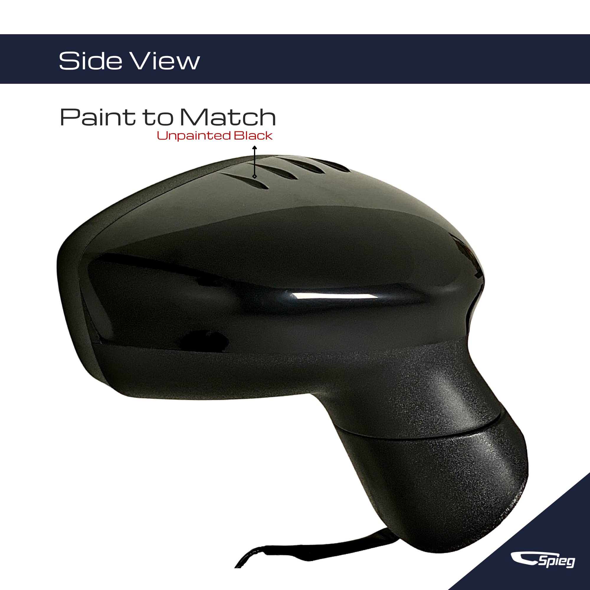 2011-2019 Ford Fiesta Passenger Side Mirror Right Power Heated Manual Folding Replacement with Spotter Glass | OEM Fit Paint to Match 5-Pin Connector | Perfect for Parking & Lane Changing Safety
