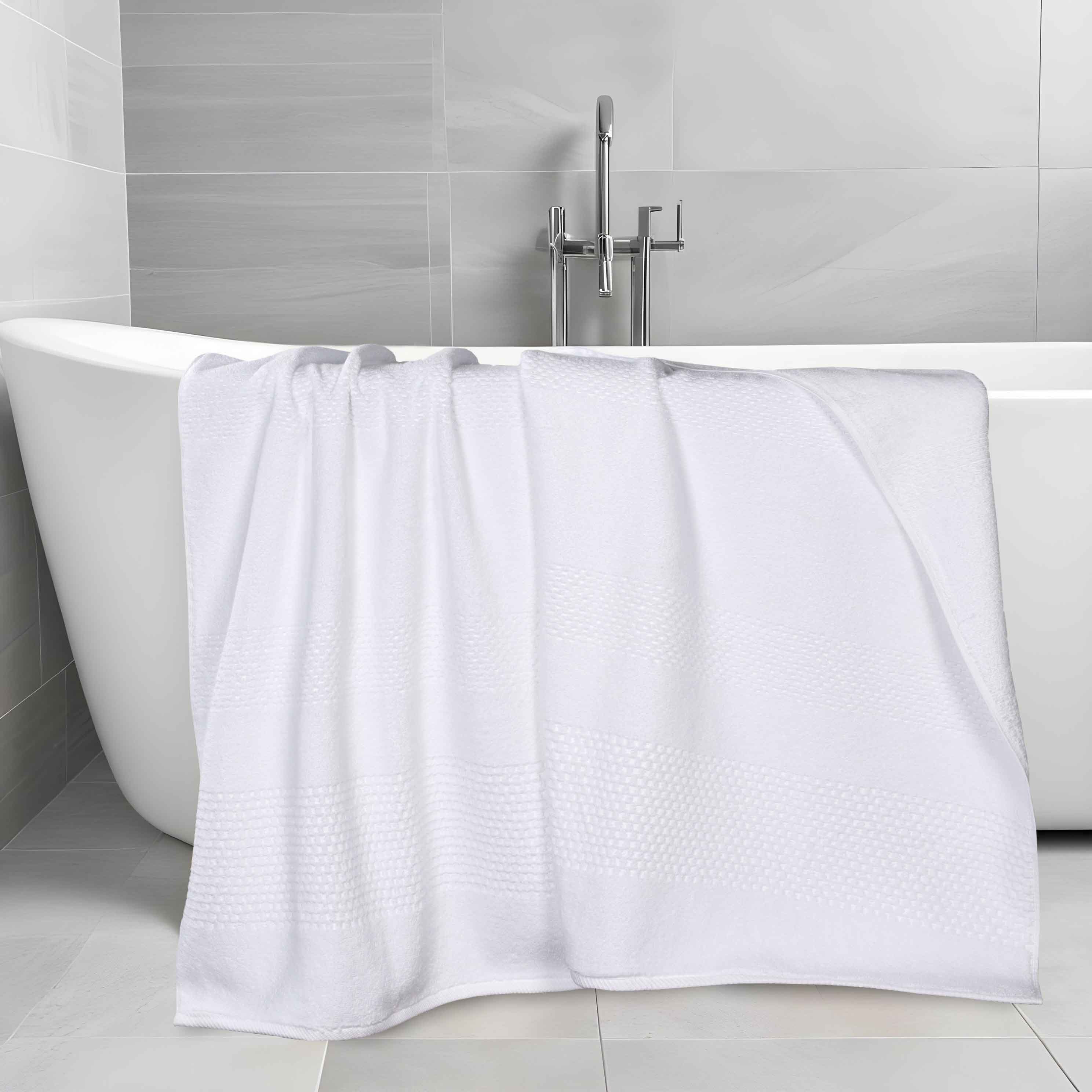 Playa Zero Twist Cotton Solid Waffle Textured Bath Sheets - Ultra Soft & Absorbent Set of 2 | Luxury Spa & Bathroom Essentials for Hotels & Home Use