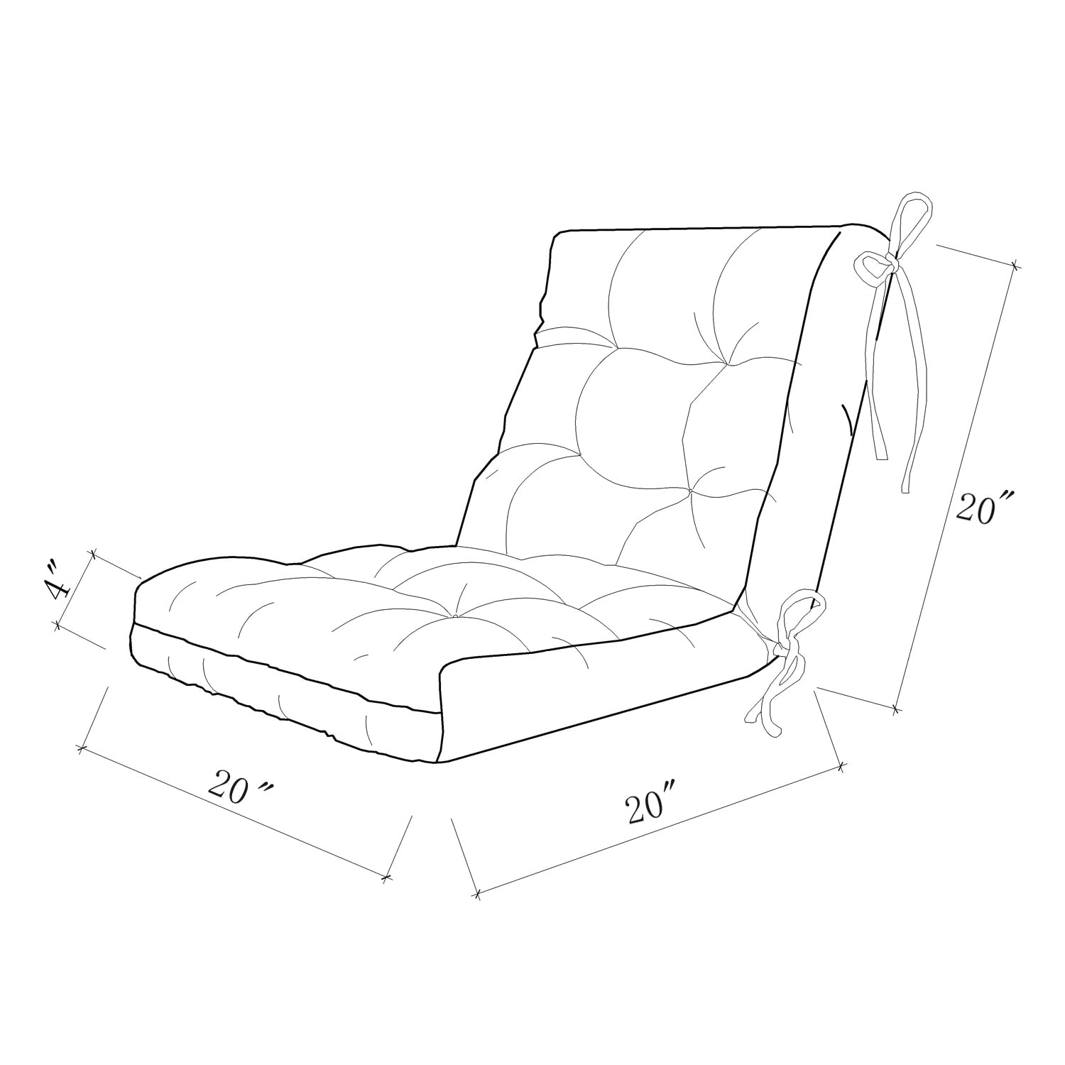 ARTPLAN All-Weather Outdoor Chair Cushions - Waterproof Patio Seat & Back Cushions with Tufted Design for Wicker Furniture - Perfect for Garden, Deck, Poolside & Outdoor Relaxation