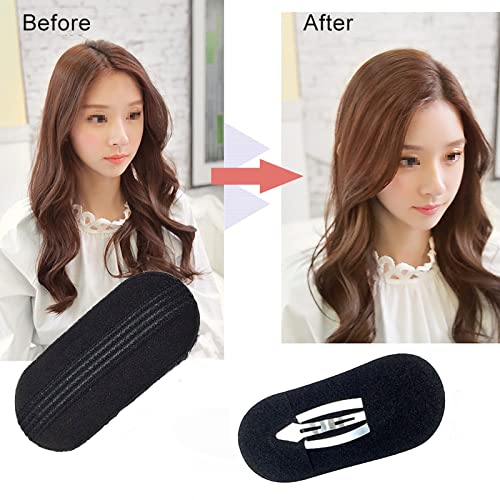 3 Pairs Sponge Bump It Up Hair Volume Clips - Large & Small Hair Base Styling Pads for Women & Girls - Instant Root Lift & Volume Boost for Updos, Ponytails & Everyday Hairstyles