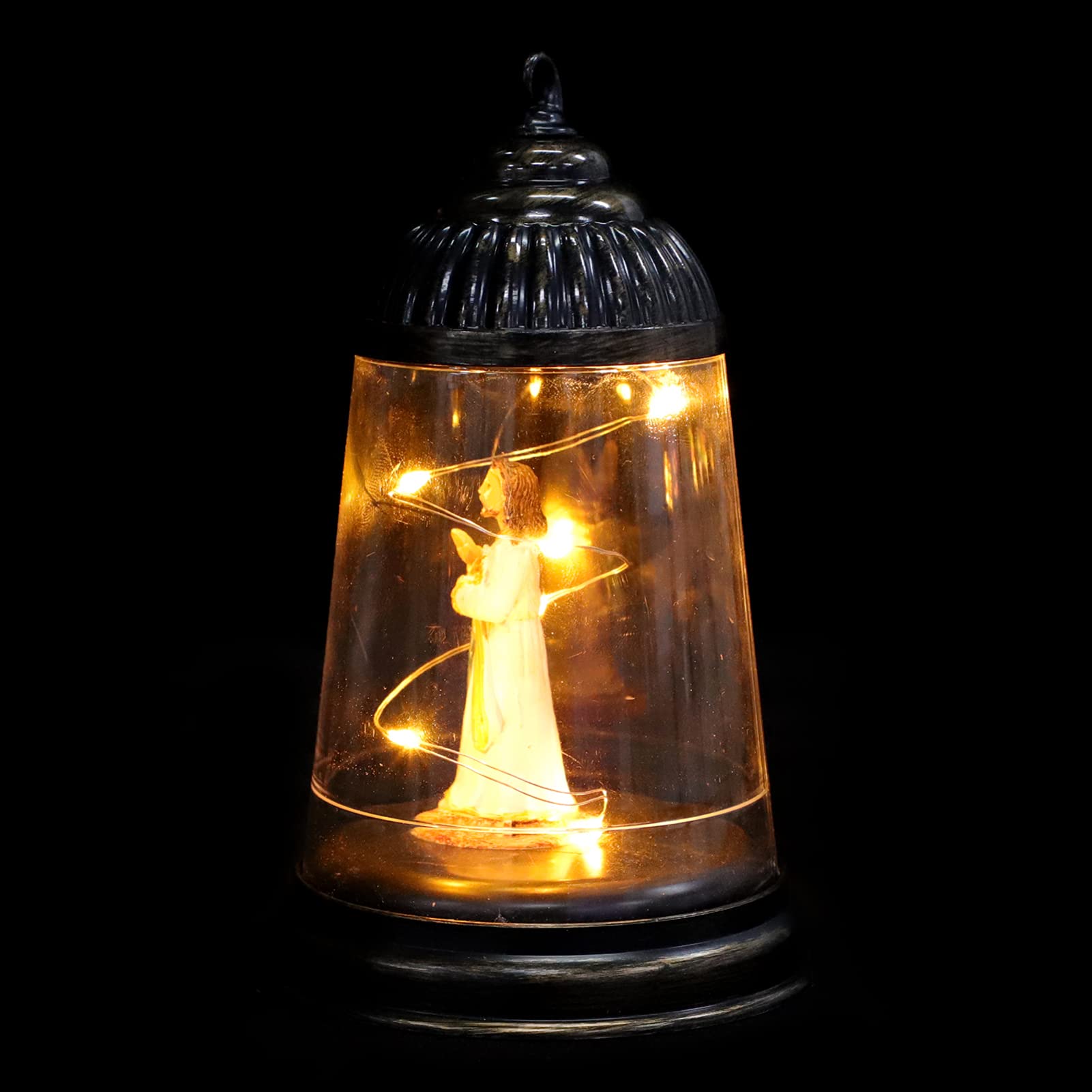 VALICLUD Vintage Rustic Electric Kerosene Lantern - White Christmas Jesus Lantern for Xmas Decor, Church & Home Lighting - Plug-in Wall Sconce for Indoor Room Decoration (No Battery Needed) - Perfect for Holiday Decor, Mantel Displays & Christian Celebrations