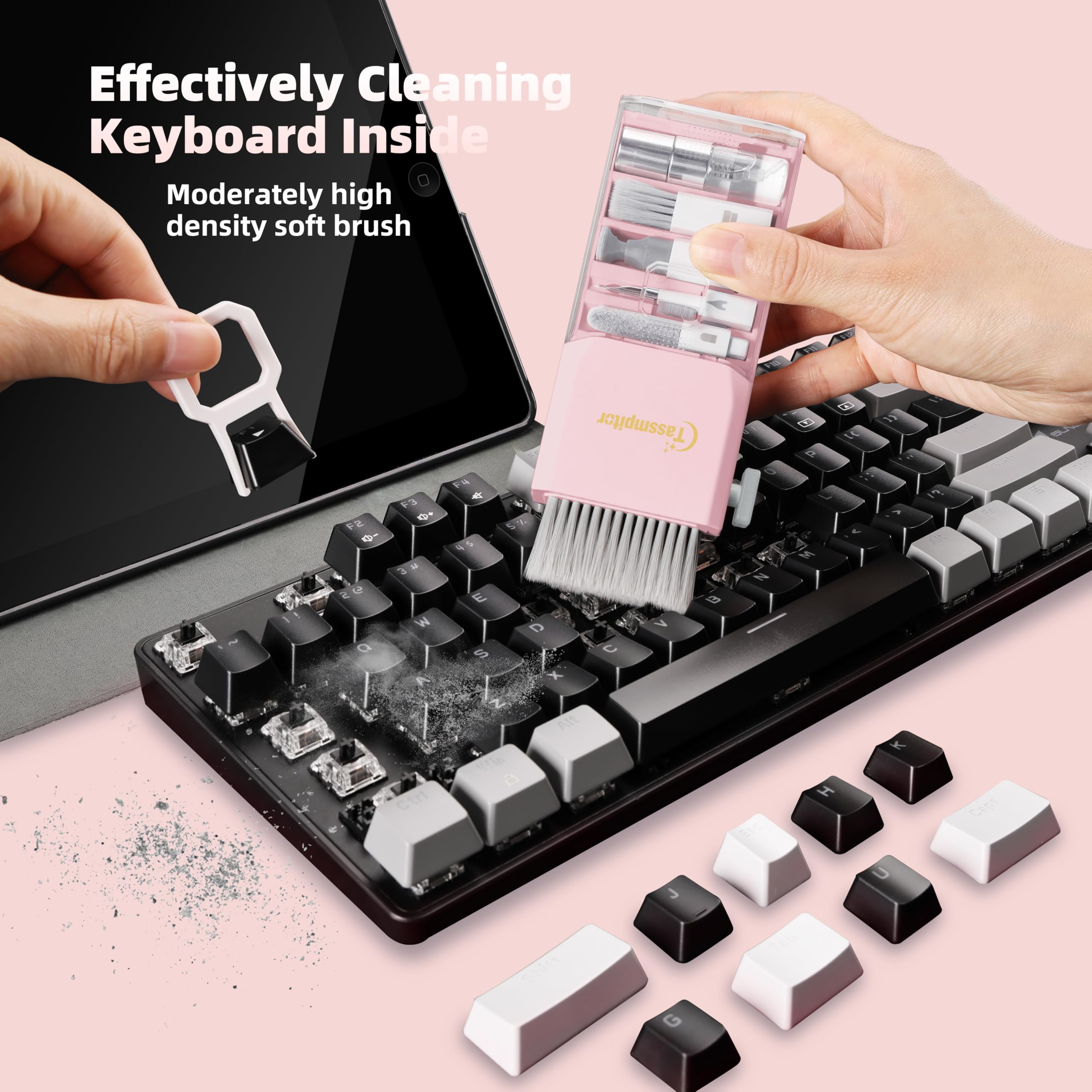 All-in-1 Keyboard Cleaning Kit for MacBook, iPhone, iPad, Camera Lens & AirPods - Electronic Screen Cleaner Spray with Brush - Compact Multitool for Laptop, Computer & Device Maintenance | Perfect for Home, Office & Travel Use