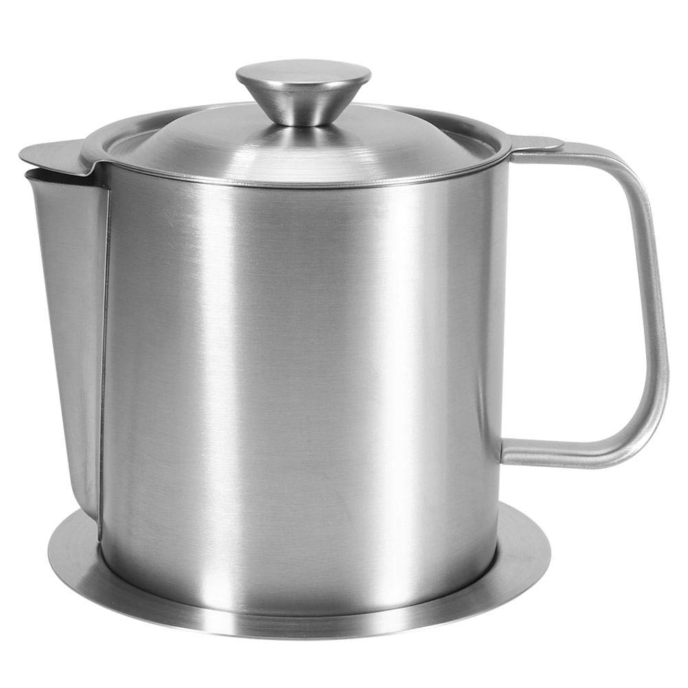 Premium Stainless Steel Oil Soup Filter Separator with Fine Mesh - Kitchen Strainer Pot for Cooking, Frying & Baking - Ideal for Home Chefs & Restaurants