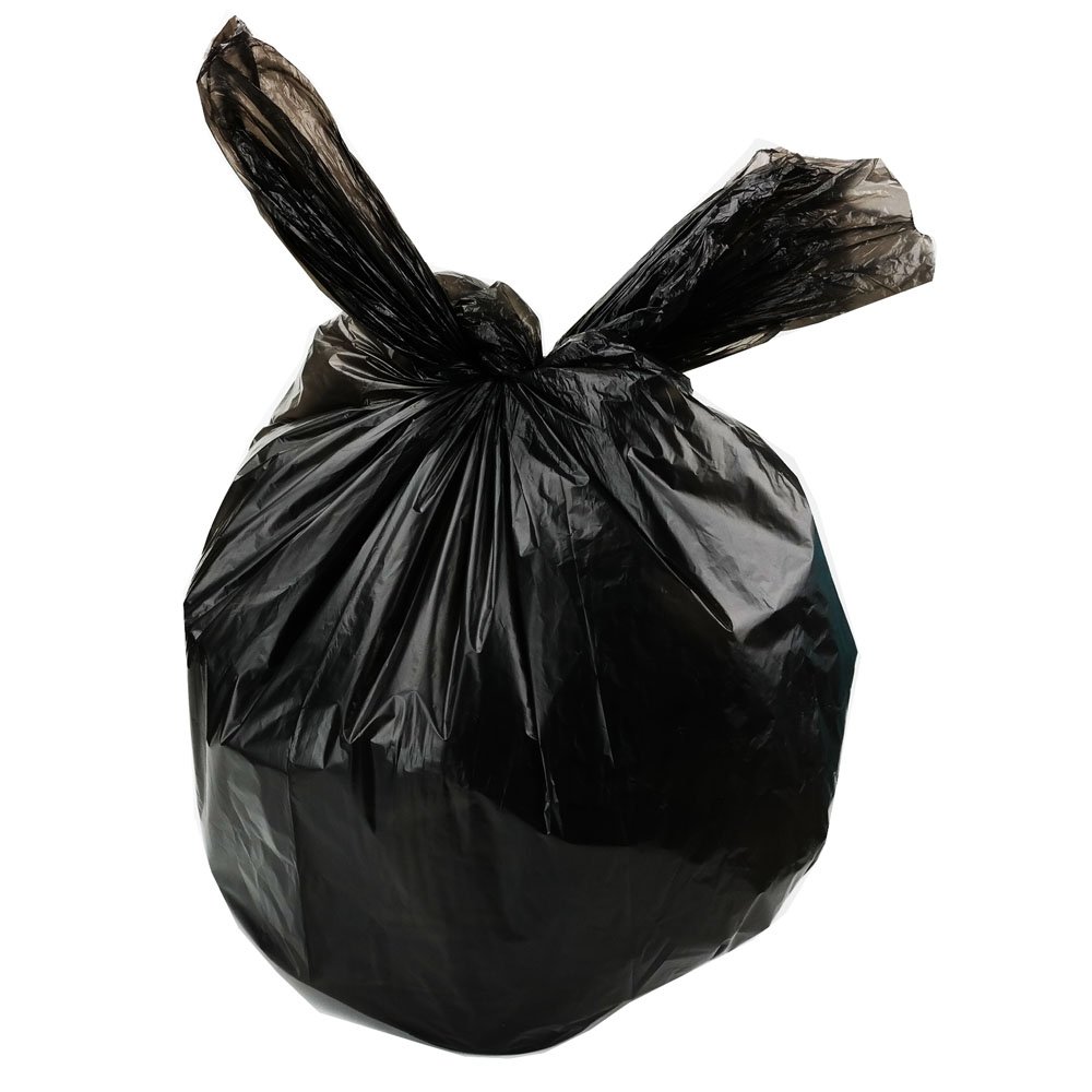 1.8 Gallon Trash Can Liners - 130 Count Black Garbage Bags for Kitchen, Bathroom & Office Waste Disposal