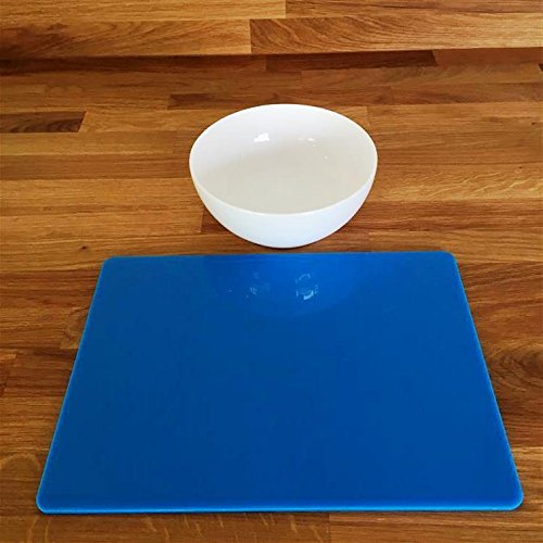 Bright Blue Rectangular Placemats Set of 8 - Large Size Waterproof Dining Table Mats for Everyday Use, Parties & Formal Gatherings