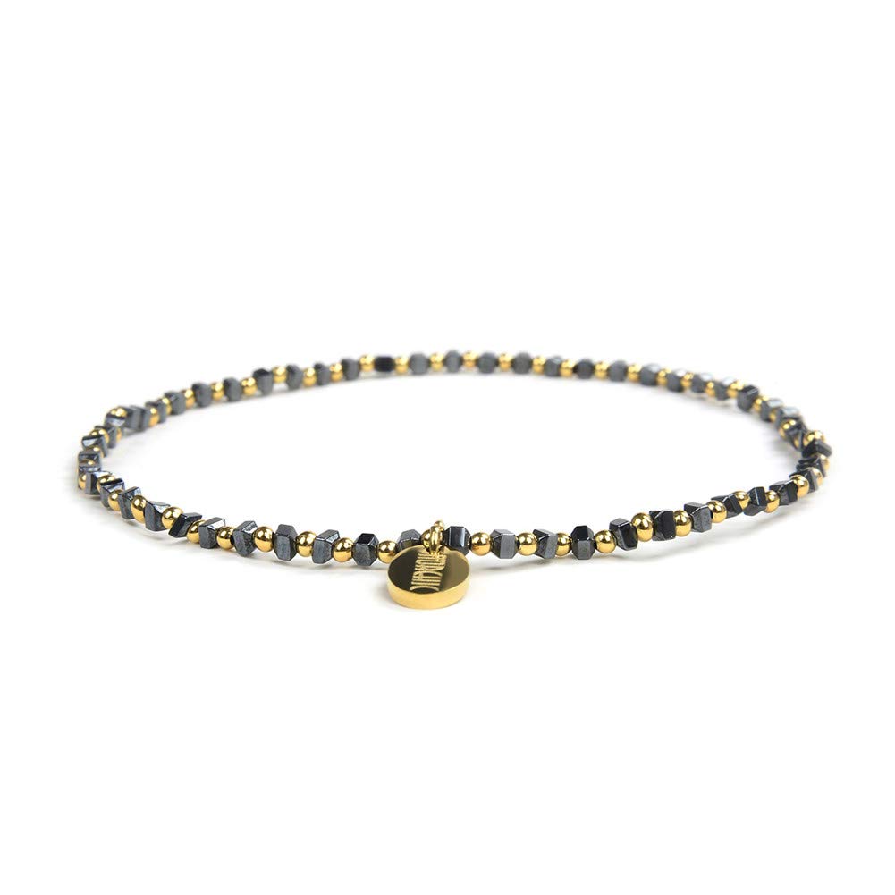 Morchic Women's Hematite Anklet - Handmade Elastic Foot Chain Bracelet for Beach, Yoga & Meditation | Chakra Balancing Jewelry for Spiritual Healing & Boho Fashion