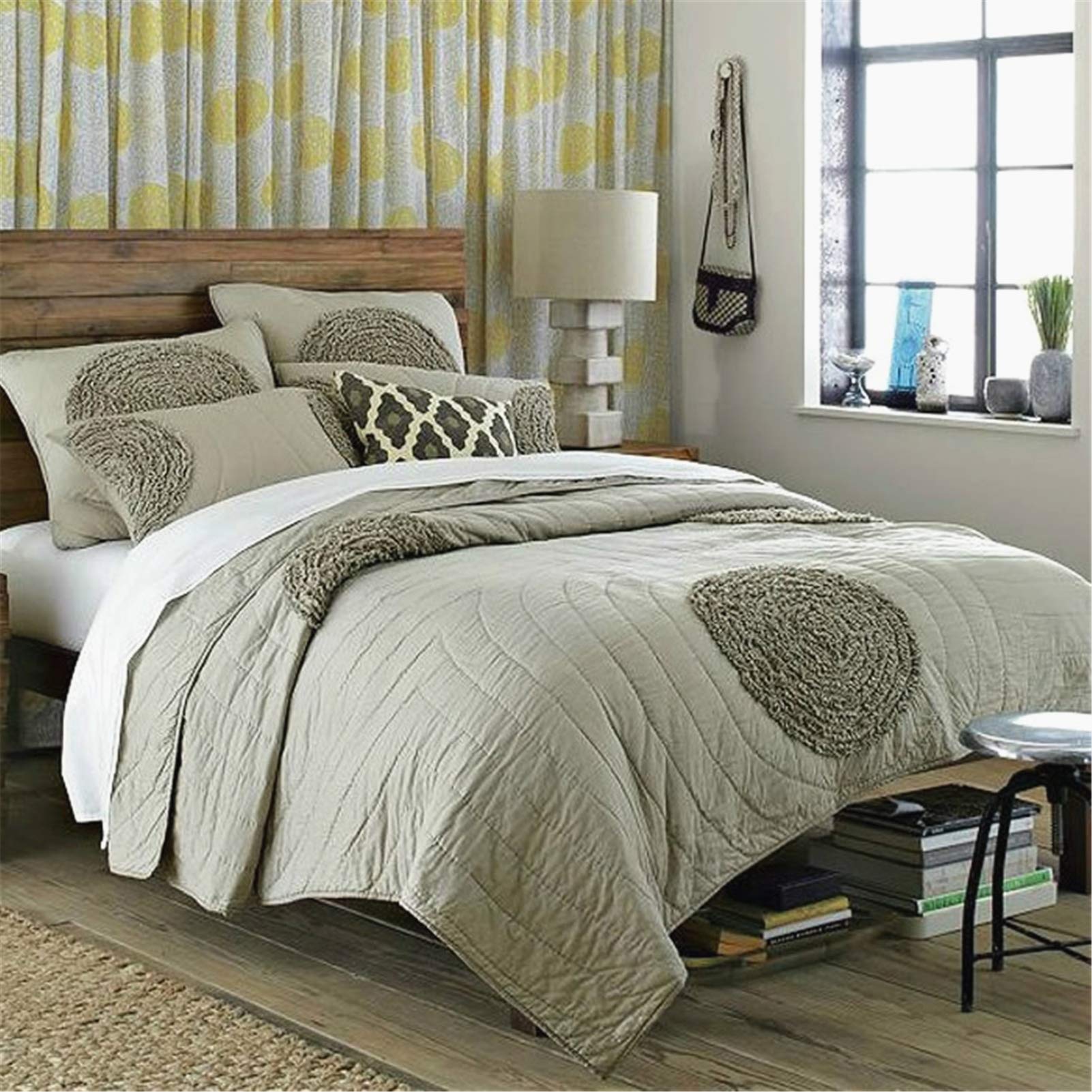 ABREEZE Cotton Taupe Quilt Set Queen Size - 3 Piece Farmhouse Style Bedspread Coverlet Set | Lightweight & Soft Oversized Modern Bedding | Perfect for Guest Rooms, Master Bedrooms & Cozy Farmhouse Decor
