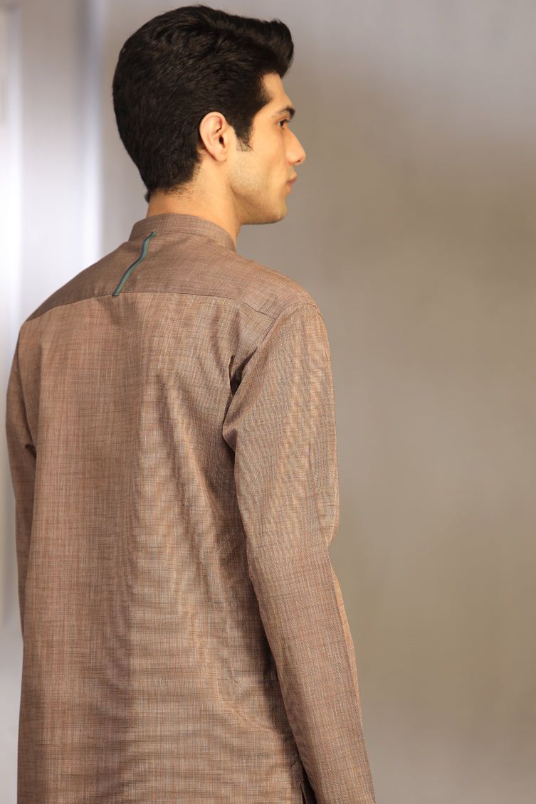 Stylish Cotton Brown Teen's Kurta by J. Junaid Jamshed | Traditional Pakistani Wear for Boys | Perfect for Eid, Weddings & Cultural Events