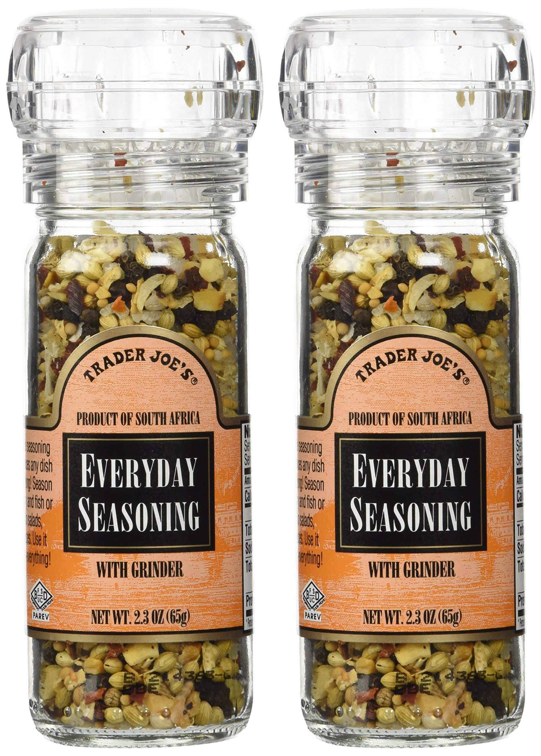 Trader Joe's Everyday Seasoning with Grinder 2.3 oz (Pack of 8) - Premium All-Purpose Spice Blend for Cooking, Grilling & Seasoning - Perfect for Steak, Chicken, Vegetables & Salads