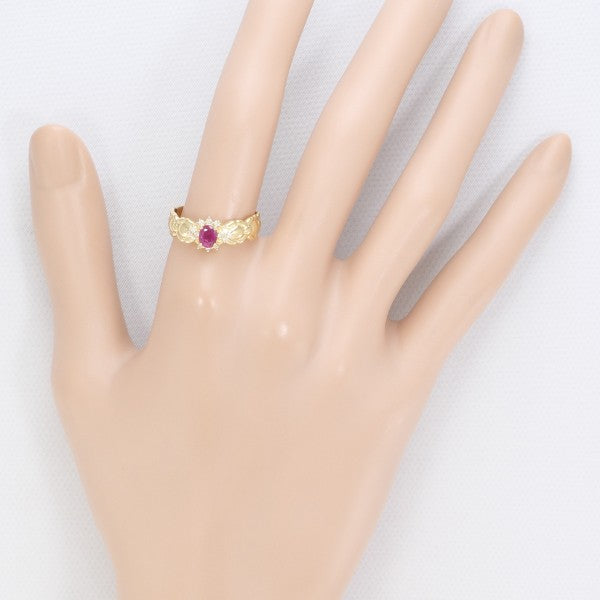 18K Yellow Gold Ruby and Diamond Ring for Women - Elegant Engagement, Wedding, Anniversary Gift - Perfect for Special Occasions and Everyday Luxury