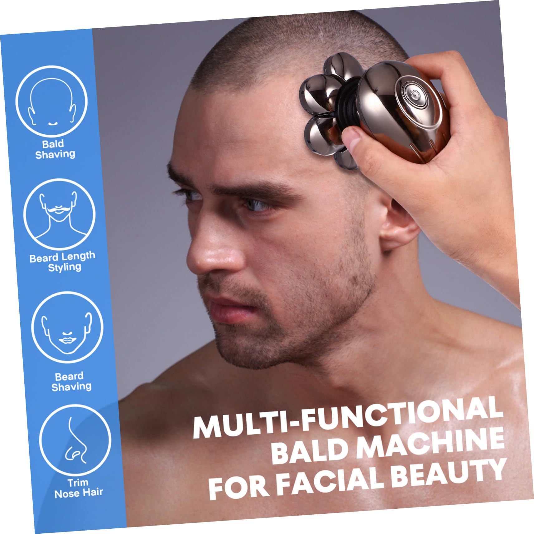 Premium Hemoton Electric Shaver & Trimmer for Men - Waterproof Cordless Razor for Face, Head, Beard, Nose & Eyebrow Grooming - Stainless Steel Blades - Perfect for Travel, Home & Gym Use