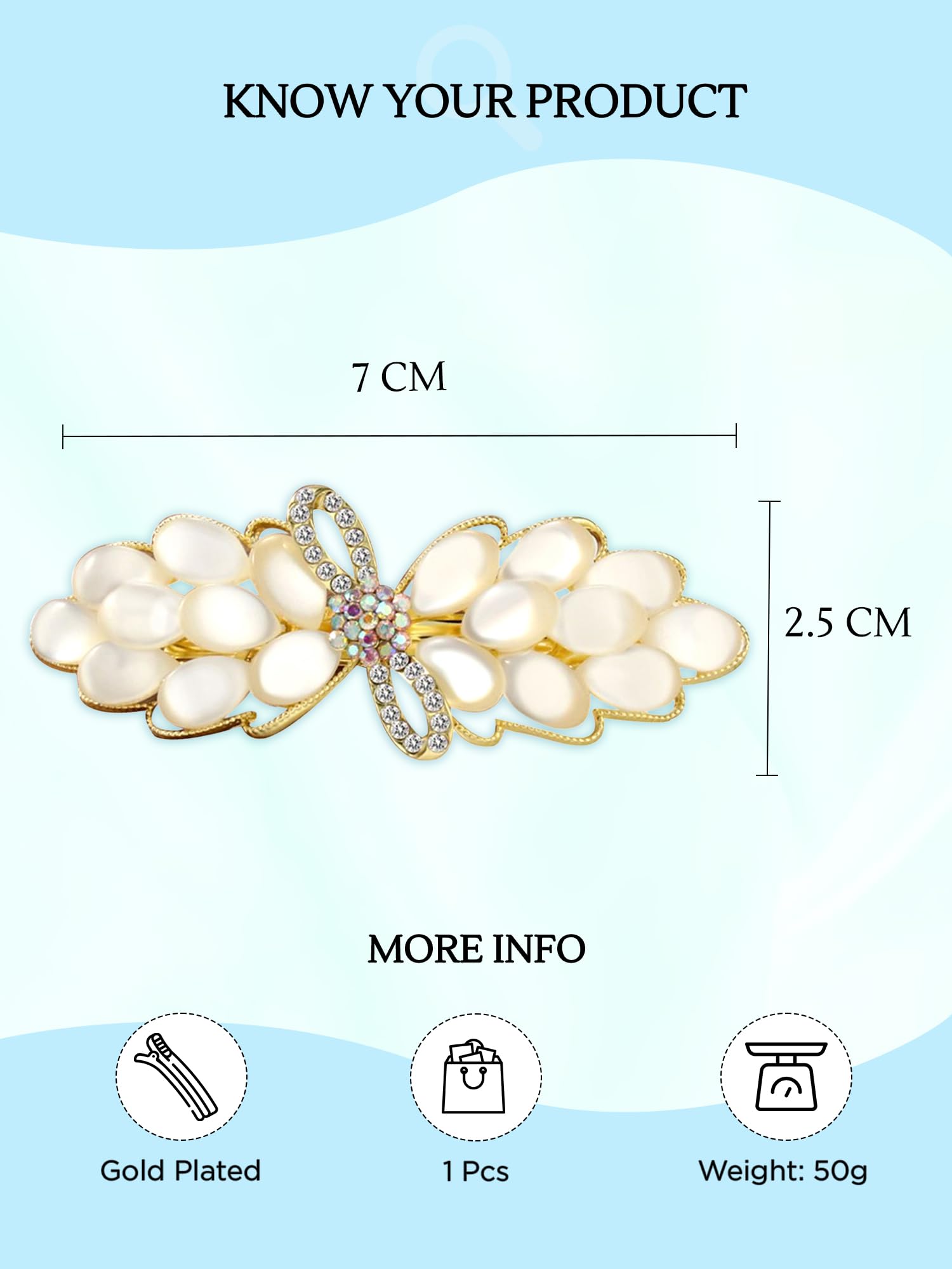 Elegant Yellow Chime Hair Clips for Women & Girls - Butterfly Barrette with Opal Stone - French Style Hair Accessories for Women - Perfect Gift for Her - Great for Weddings, Parties & Everyday Wear