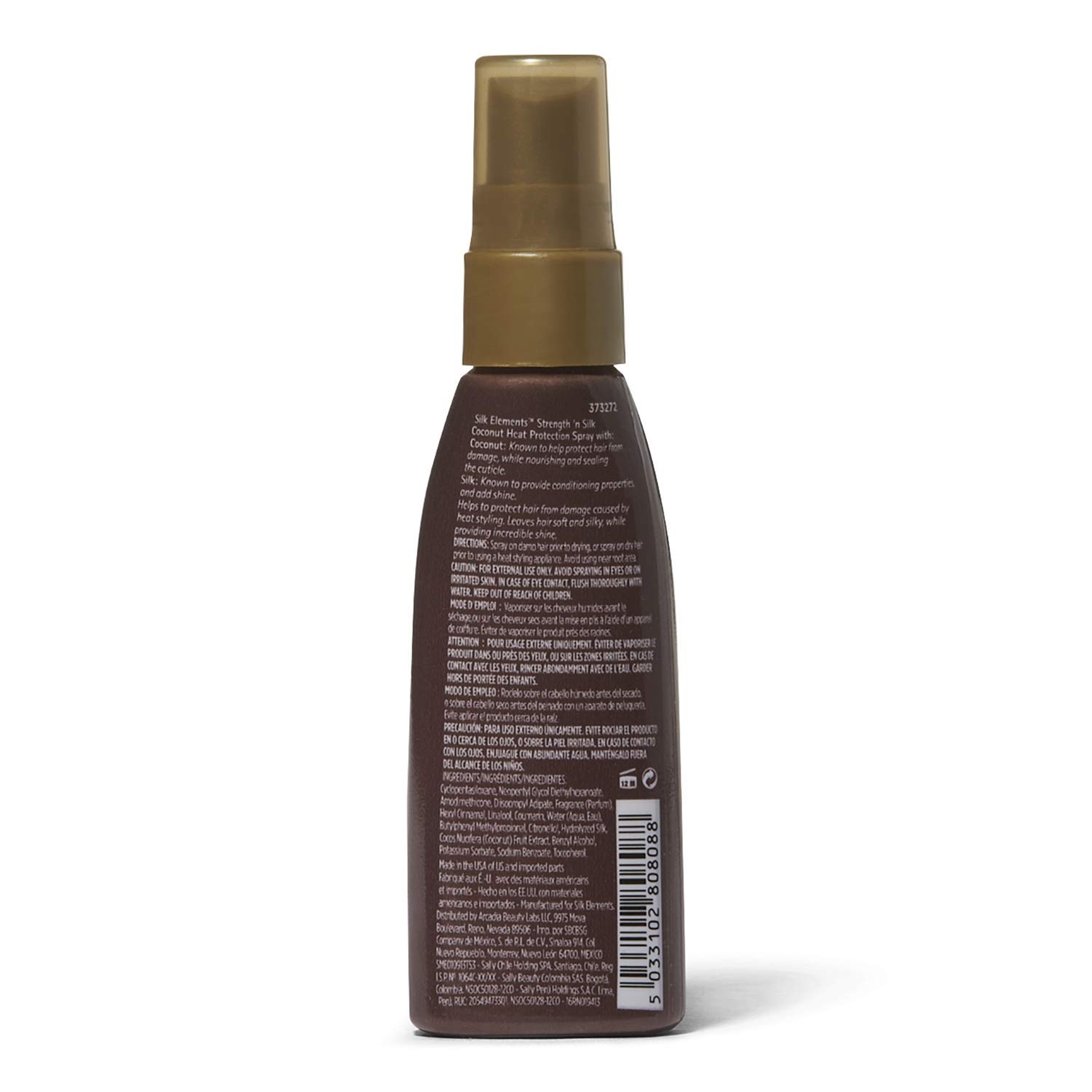 Silk Elements Coconut Heat Protection Spray 2.0 oz - Travel Size Hair Protectant for Heat Styling - Perfect for Vacation, Gym & On-the-Go Use