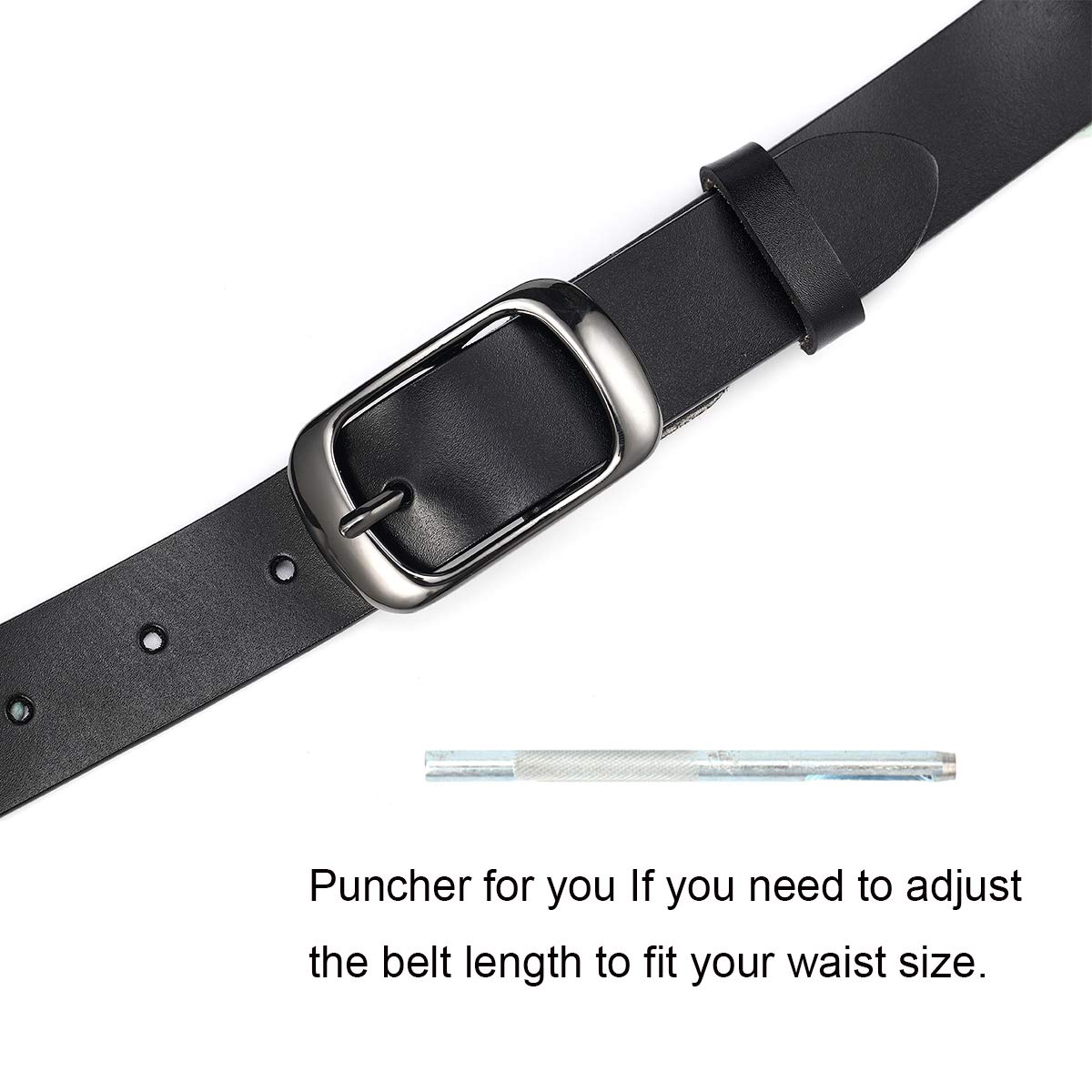 McFanBe Women's Genuine Leather Belt - 1.1 Inch Width Fashion Accessory for Jeans, Dresses & Pants | Perfect for Casual, Office & Formal Outfits