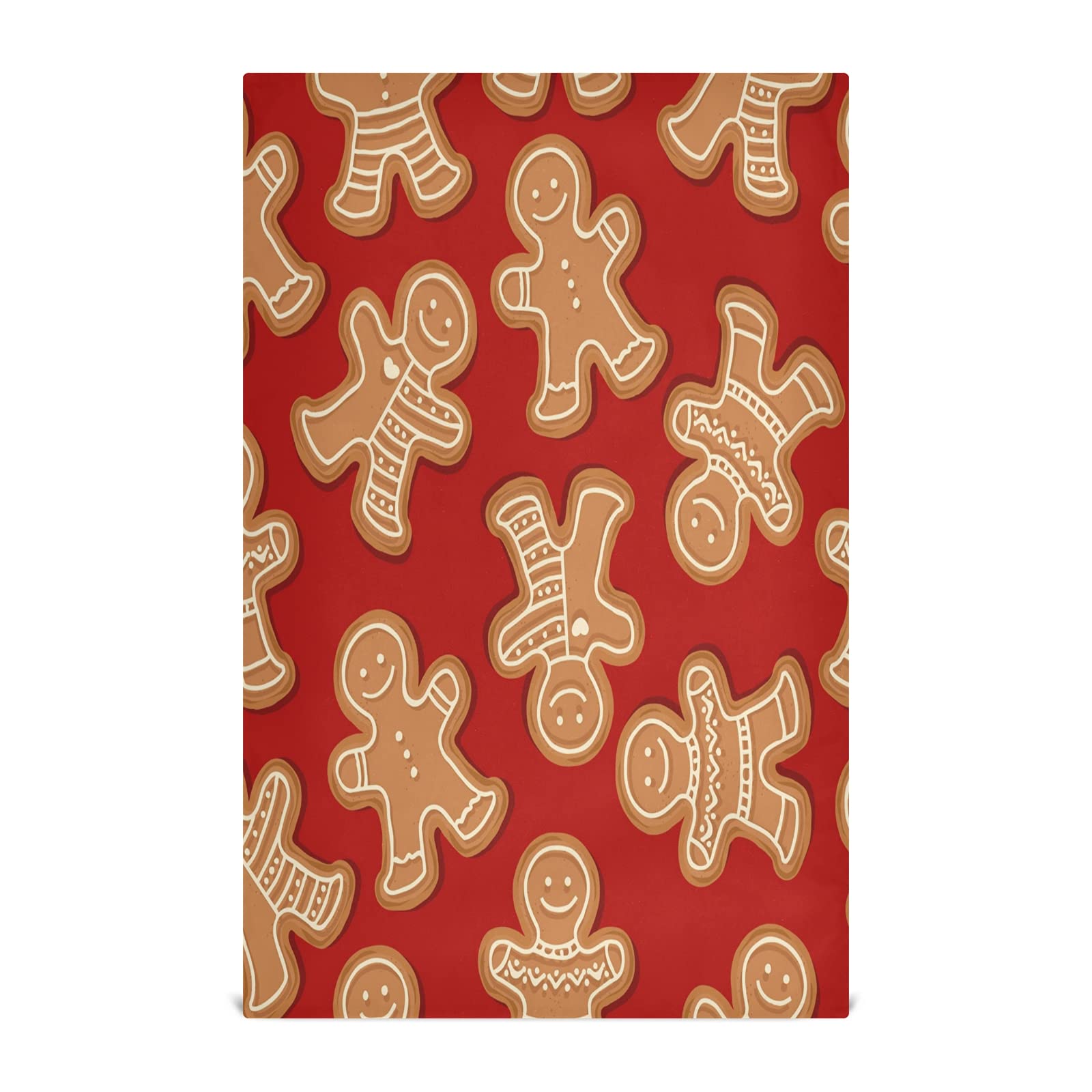 ALAZA Christmas Gingerbread Cookies Decorative Kitchen Dish Towels - Soft & Absorbent Hand Towels for Home Cleaning, Dishcloths (18 x 28 Inches) - Perfect for Holiday Decor, Baking, and Kitchen Use
