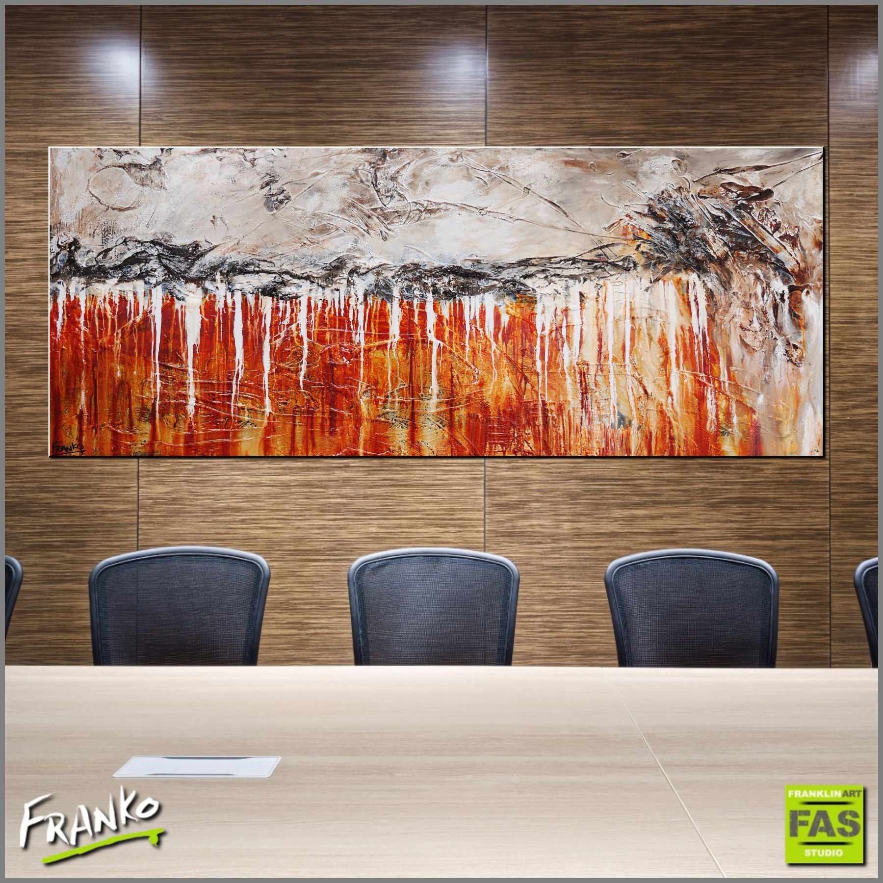 Simply Rusted 200cm x 80cm Rust White Abstract Canvas Art - Modern Wall Decor for Living Room, Bedroom & Office