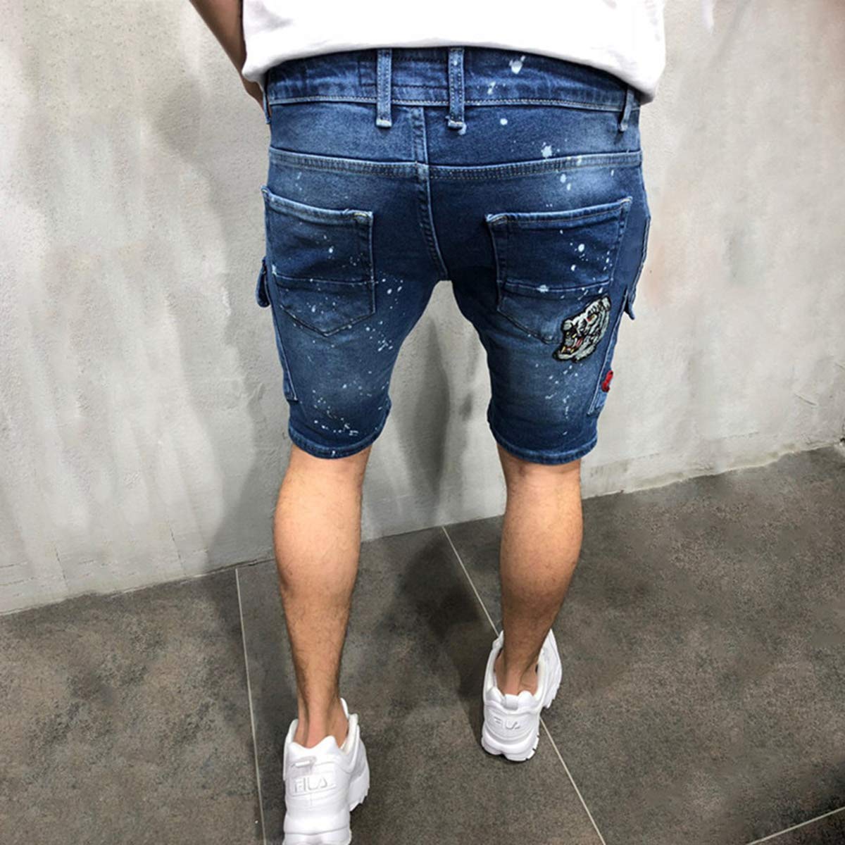 Seidarise Men's Ripped Distressed Denim Shorts - Blue Casual Jean Shorts for Summer Outfits, Beach, Travel & Street Style