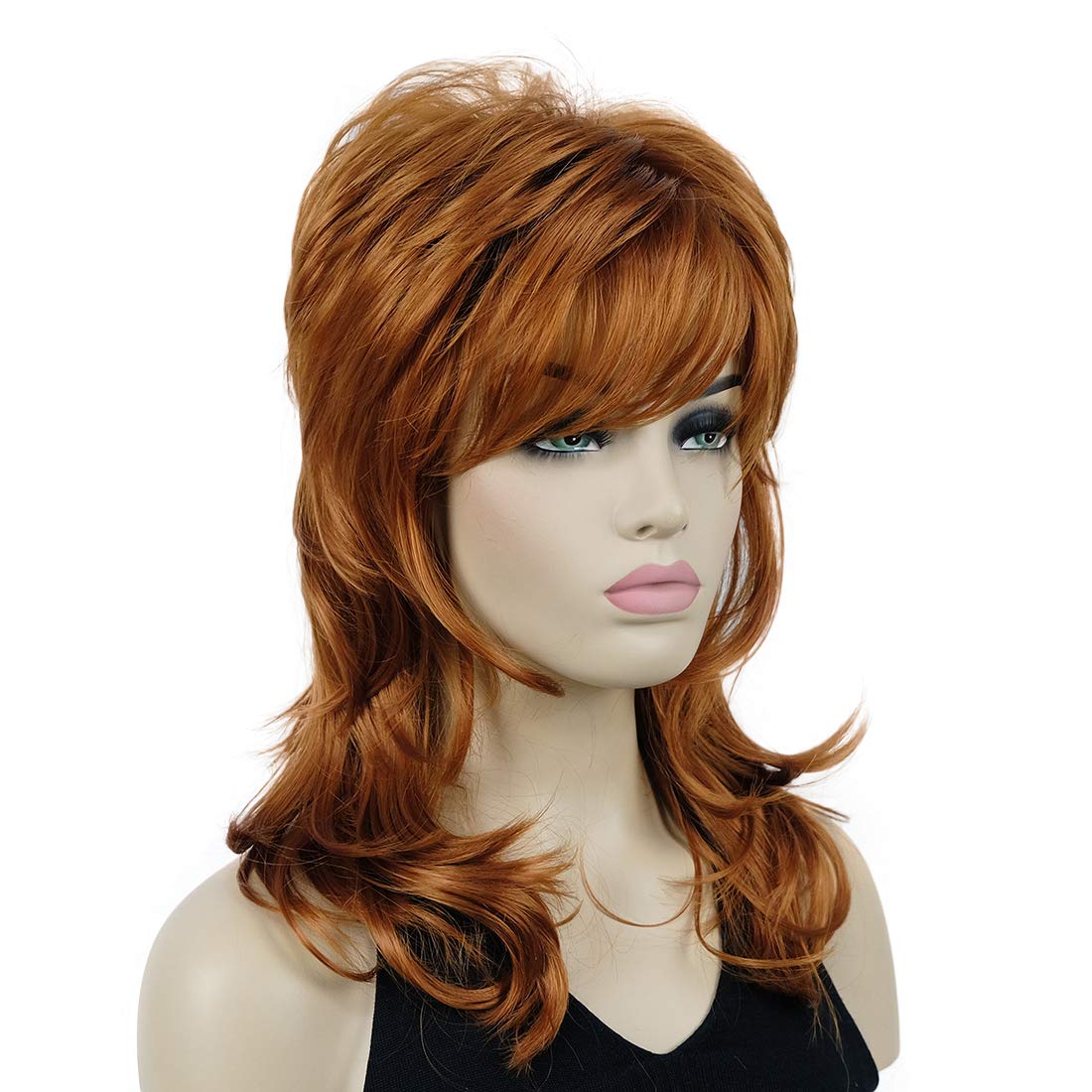 Lydell Long Soft Shaggy Layered Classic Cap Full Synthetic Wig - 130A Fox Red | Perfect for Cosplay, Halloween Costumes & Daily Fashion
