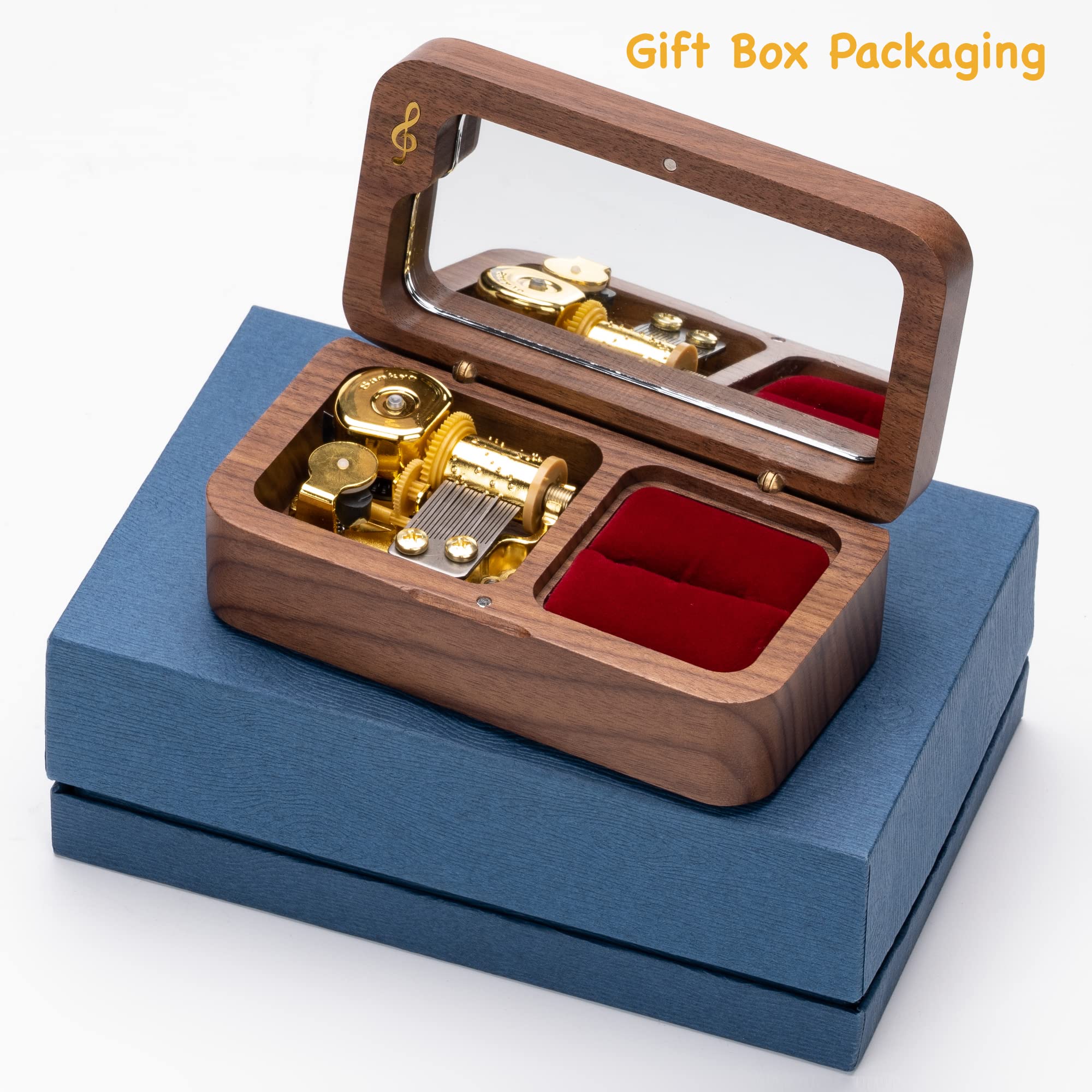 BELLA GLOBE Howl's Moving Castle Music Box Ring Box - Romantic Jewelry Gift for Women, Wife, Girlfriend - Perfect for Birthday, Anniversary & Thinking of You Gifts - Inspired by Studio Ghibli Anime Merch