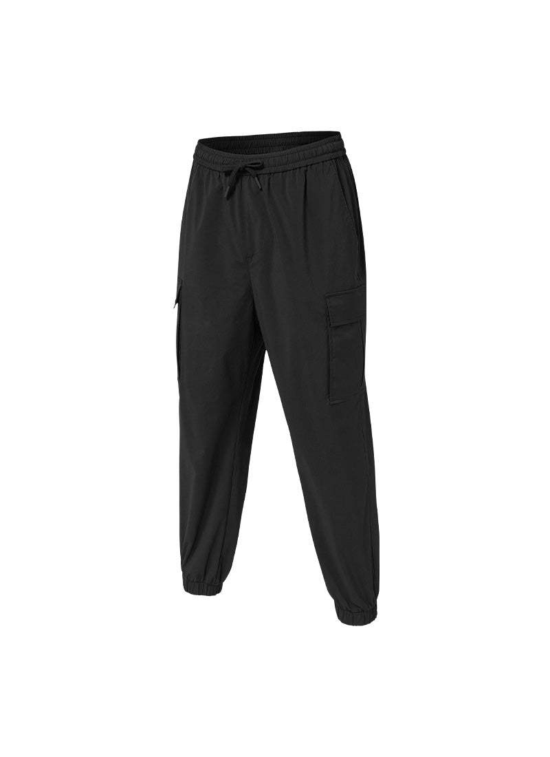 **Elastic Waist Loose Fit Cargo Jogger Pants for Men - Comfortable Casual Workout & Outdoor Hiking Pants**
