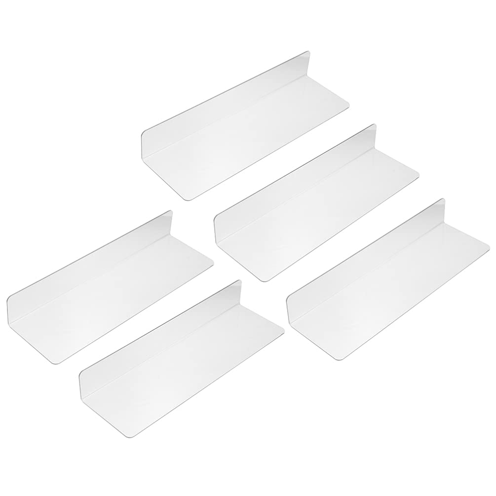 5Pcs Clear Plastic Shelf Dividers - Closet Organizer for Wood Shelves, Bedroom, Office, Supermarket & Kitchen Cabinet Storage | Space-Saving Shelf Organizer for Home & Retail Use