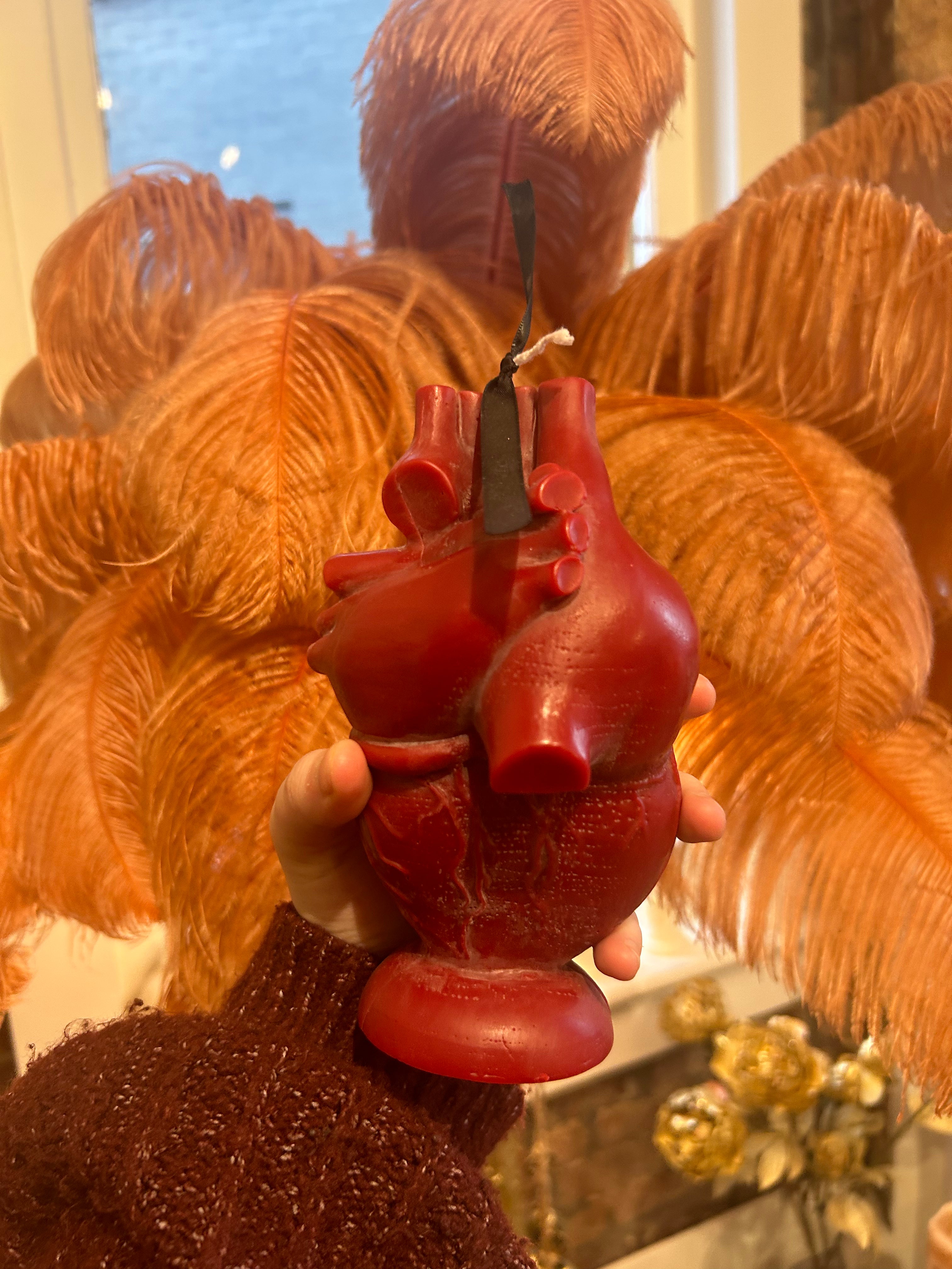 Handmade Human Heart Shaped Candle - Natural Soy Wax, Romantic Home Decor for Valentine's Day, Weddings & Meditation Spaces