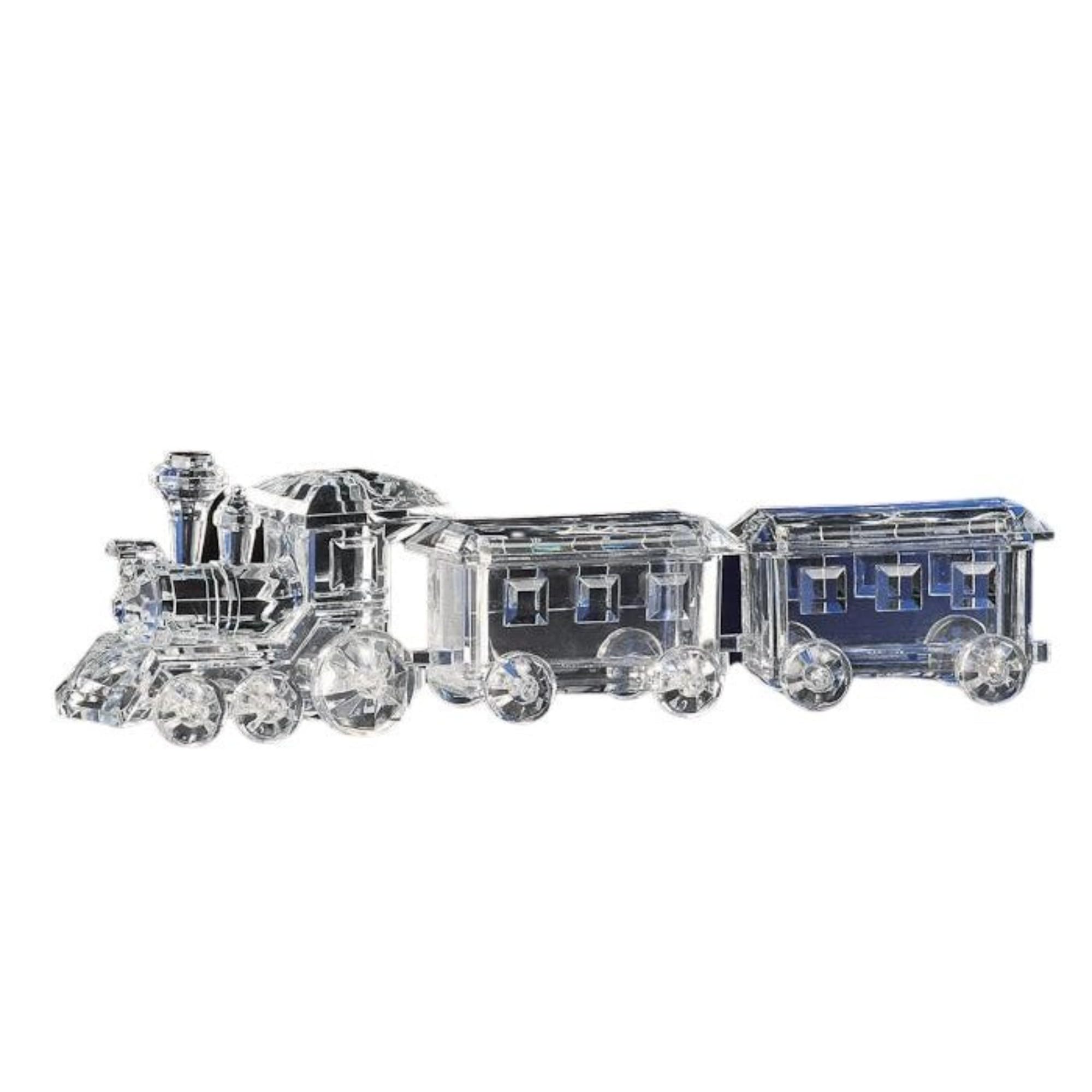 2 Pack Icy Crystal Christmas Candy Jar Train Decorations - 3.5