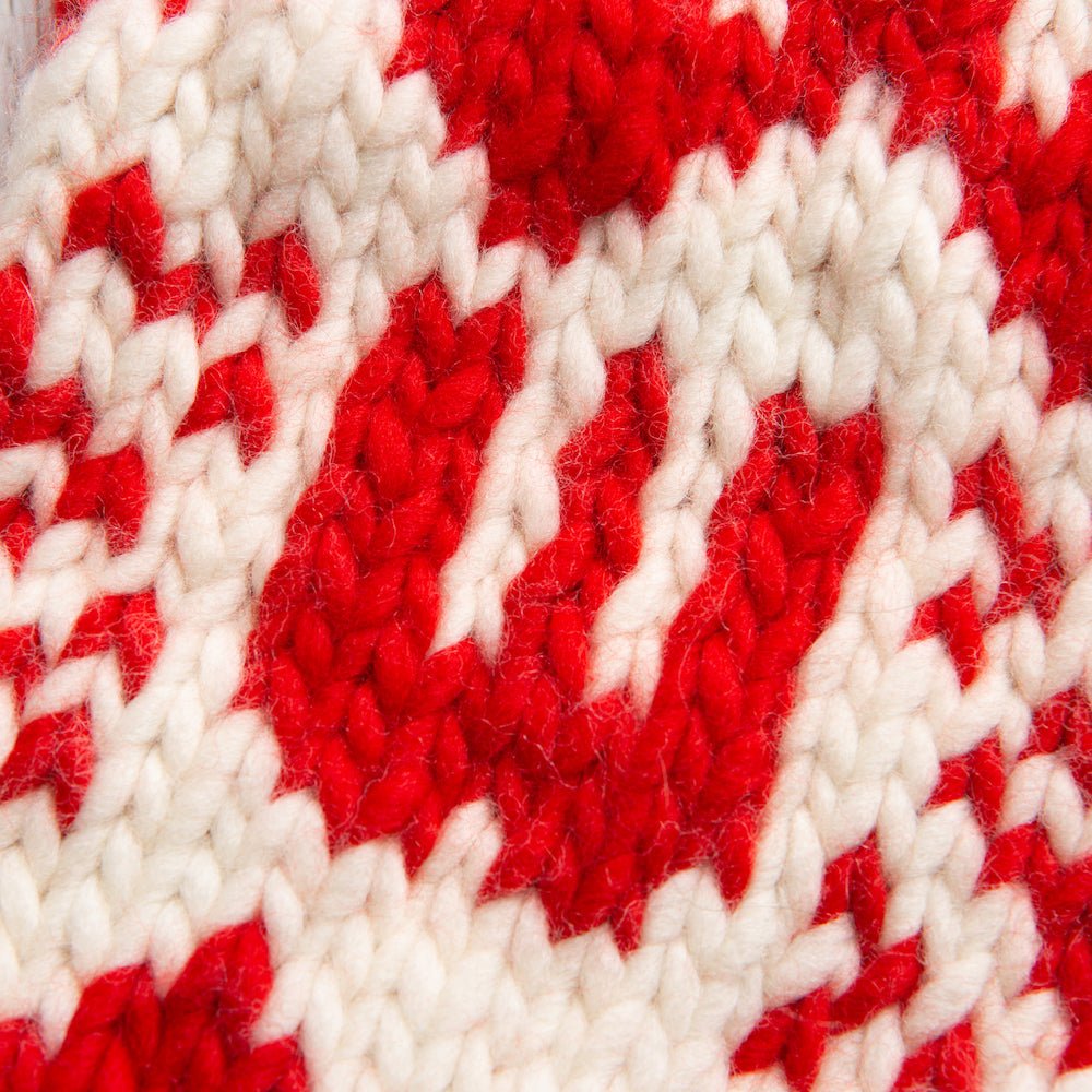 Personalized Red Christmas Stocking Knitting Kit - DIY Holiday Craft for Festive Home Decor & Gift Making