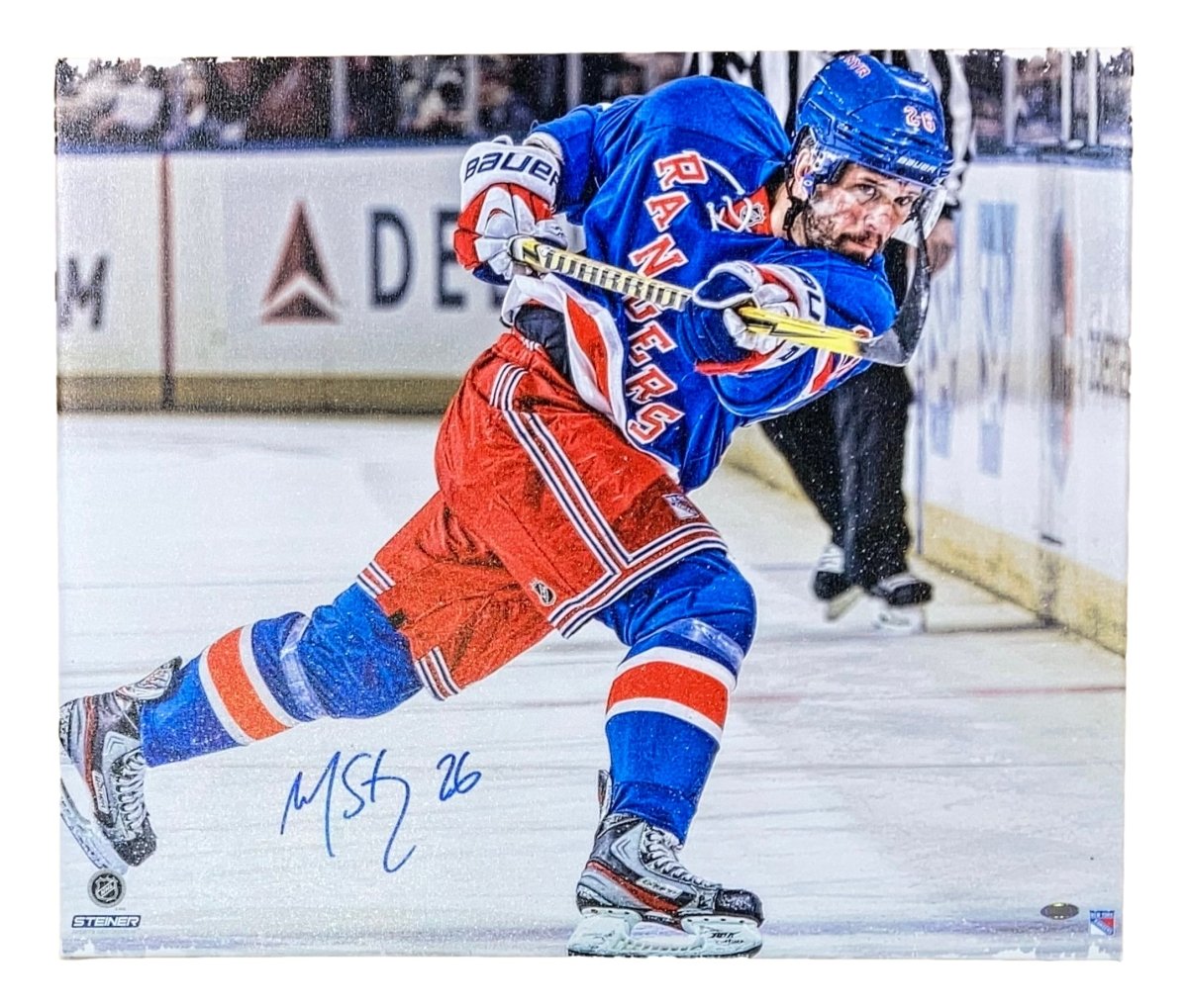 Martin St. Louis Autographed New York Rangers 20x24 Stretched Canvas - Steiner Sports Certified Memorabilia - Perfect for Hockey Fans, Man Cave Decor & Sports Collectors