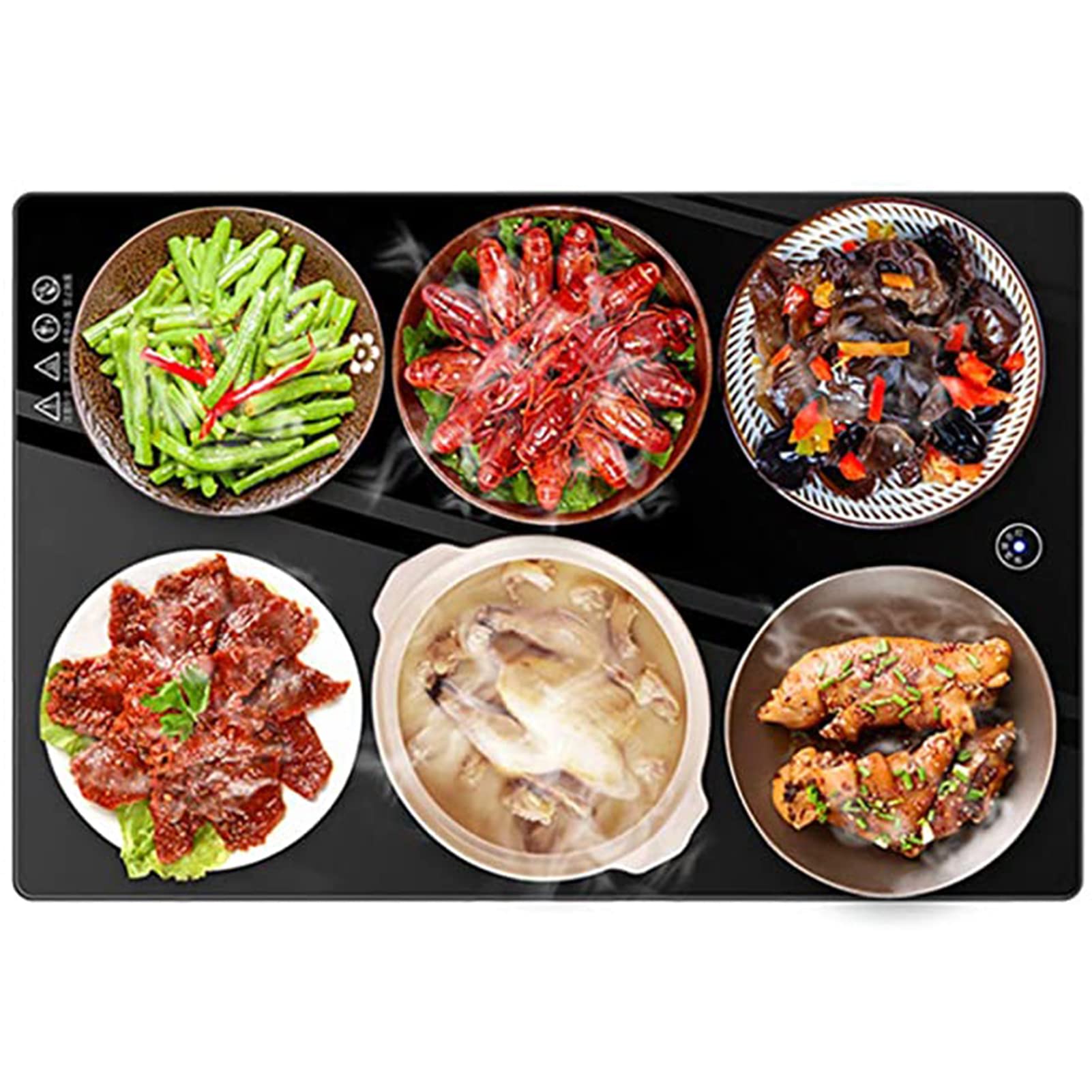 Electric Food Warmer Plate - Glass Warming Tray Hot Plate for Buffets, Parties & Home Dining | Keep Meals Warm for Entertaining, Office Lunches & Holiday Gatherings