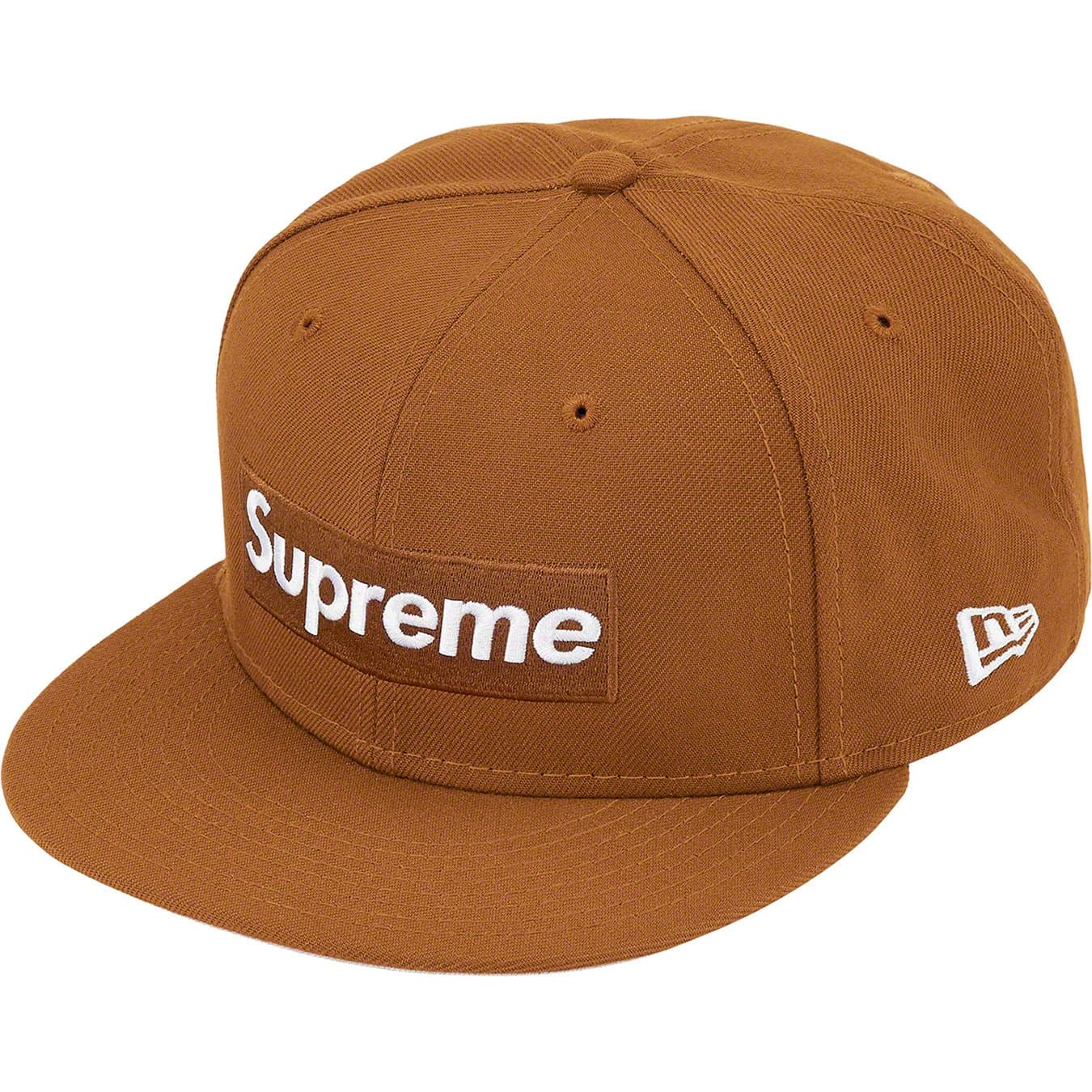 Supreme Money Box Logo New Era Brown Beanie - Streetwear Fashion for Winter & Hip Hop Style Accessories