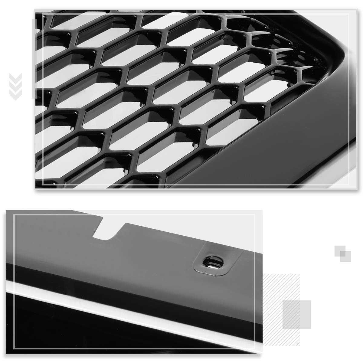 Honeycomb Mesh Front Bumper Grill for Ford F250 F350 F450 F550 Super Duty 1999-2004 - Black Heavy Duty Replacement Grille for Off-Road & Truck Customization