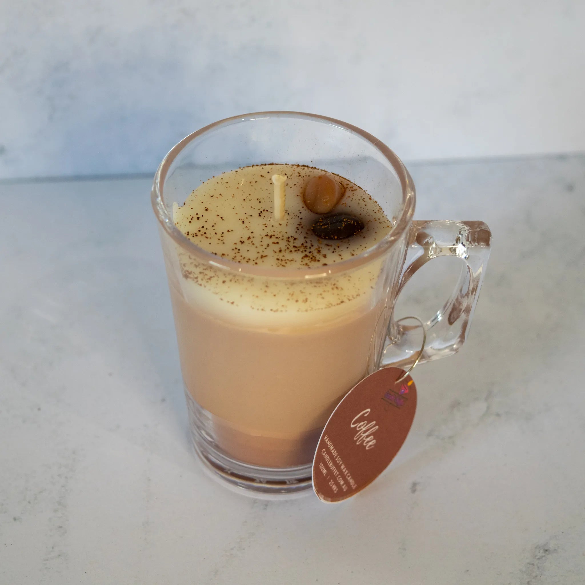 Premium Coffee Scented Mini Cafe Candle - 100ml Soy Wax for Home, Office & Relaxation | Aromatherapy Gift