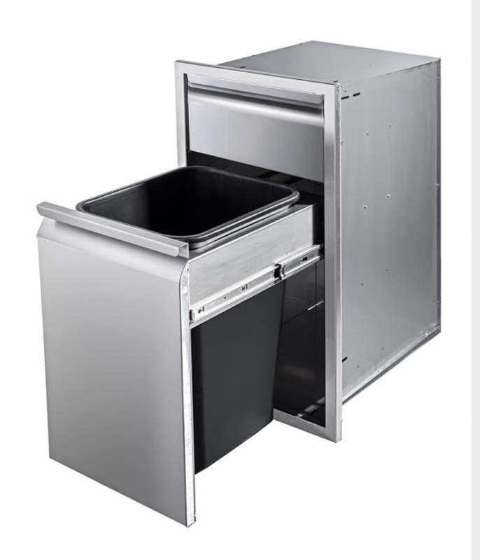 Memphis Grills 15-Inch Single Drawer with Trash Bin & Soft Close Mechanism - Perfect for Kitchen Organization & Waste Management