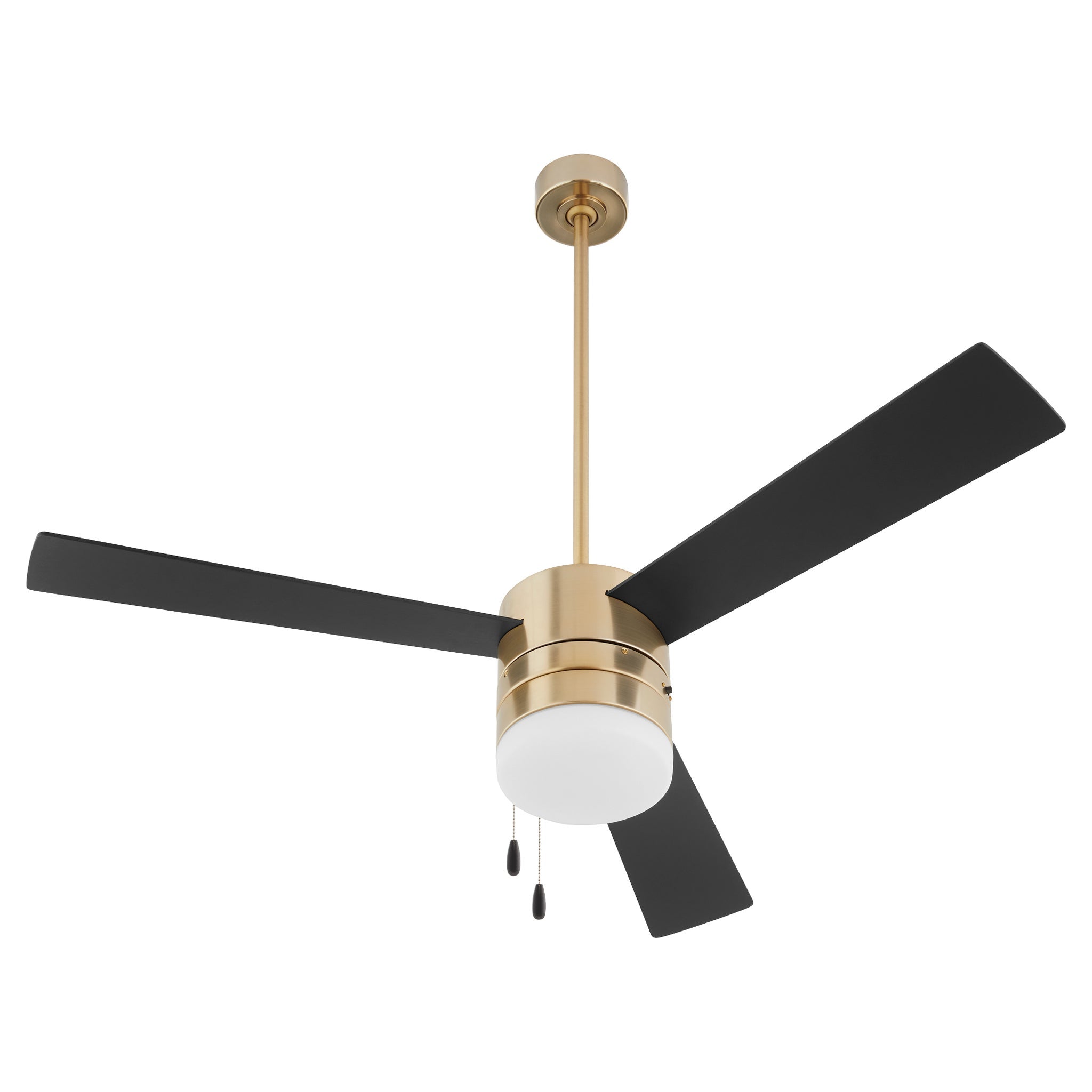 ALLEGRO 3 52 Inch Ceiling Fan with Pull Chain - 3 Speed Reversible Motor, Optional LED Light, Satin Nickel Finish with Silver/Walnut Blades - Perfect for Living Room, Bedroom, or Patio