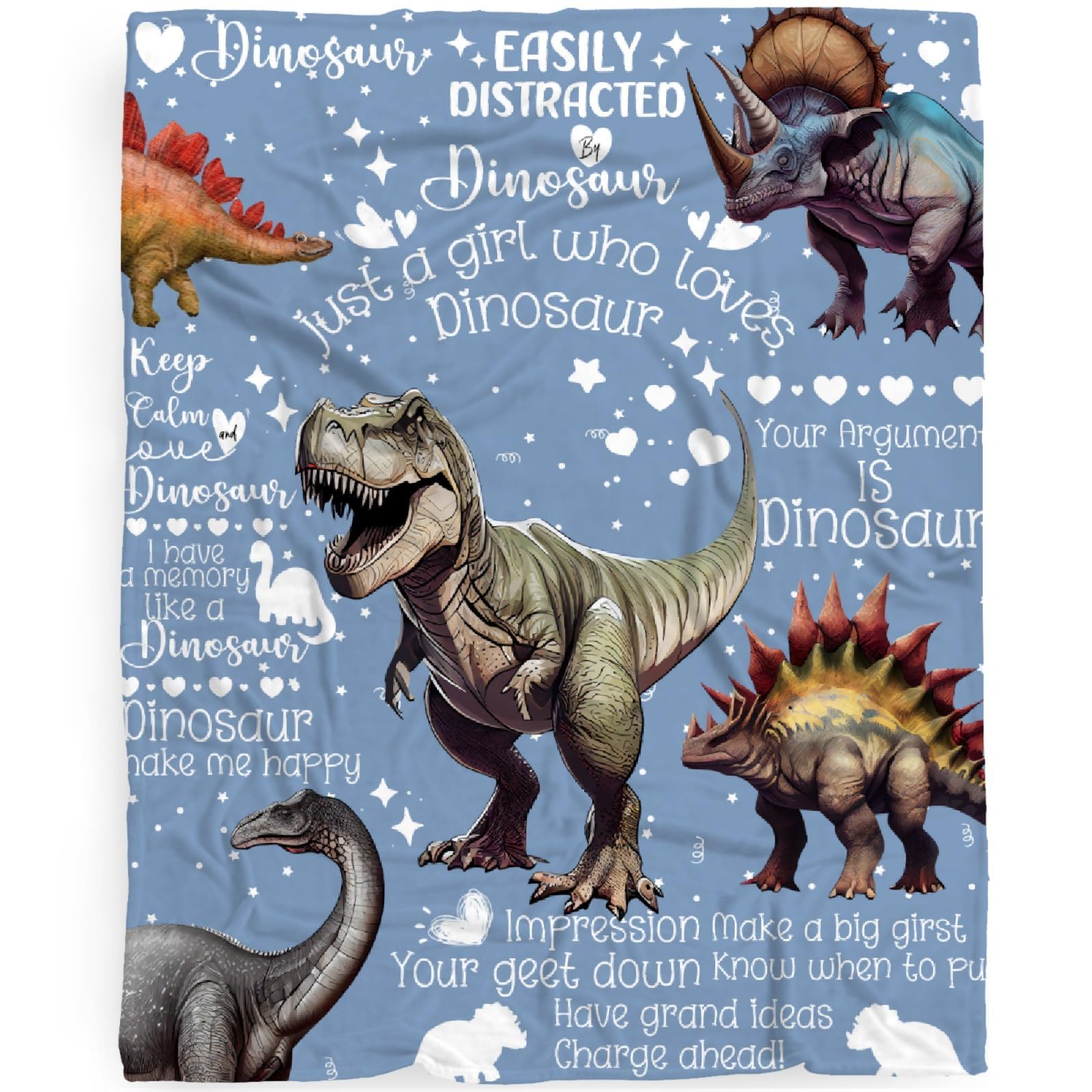 Soft Flannel Fleece Dinosaur Blanket - Extra Large 120x90In, Jurassic Dino Themed Plush Throw for Boys & Girls, Cozy Animal Wild Decor Blanket for Bed, Couch, Chair - Perfect Gift for Kids & Home Decor