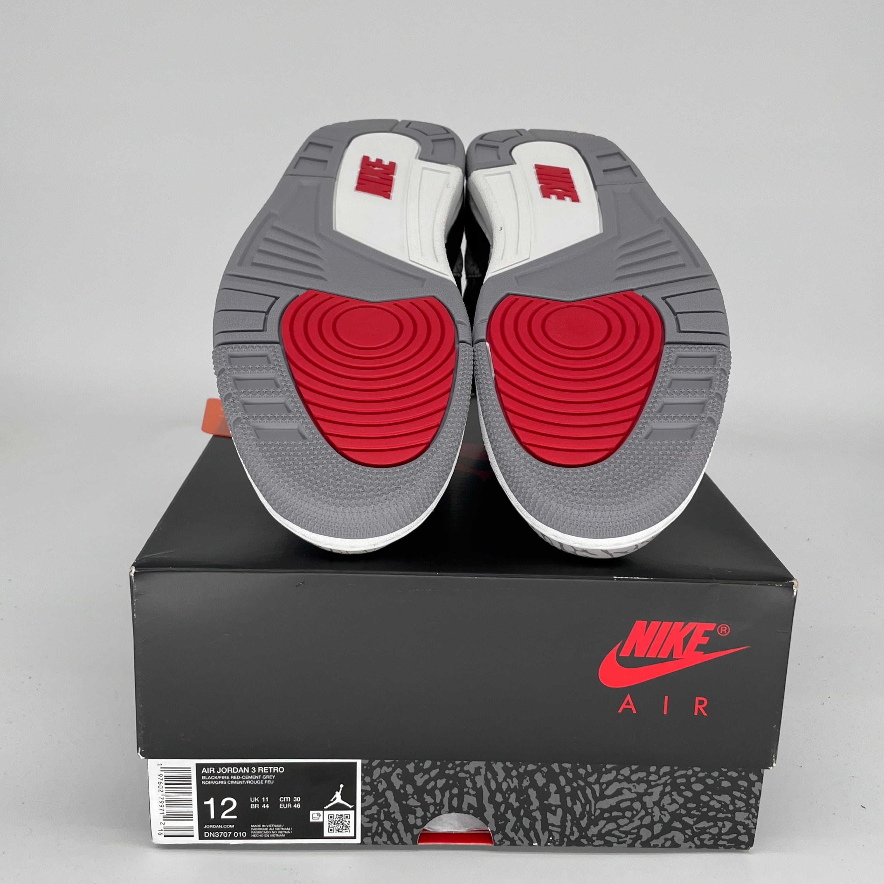 Original Air Jordan 3 Black Cement Reimagined - Men's Size 12 (DN3707-010) | Retro Basketball Sneakers for Streetwear & Casual Outfits