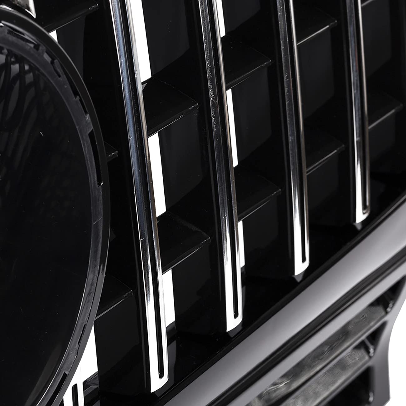 KARPAL Front GT Grille Compatible with 1990-2017 Mercedes W463 G-CLASS G Wagon G550 G500 G350 G55 G63 AMG - Black & Chrome Style Upgrade for Off-Road & Urban Driving
