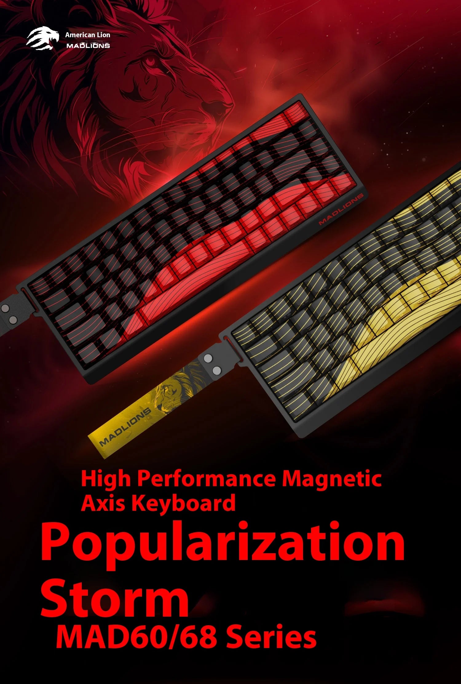 MADLIONS MAD60HE Hall Effect Rapid Trigger Mechanical Gaming Keyboard - 60% Compact Wired RGB Backlit for PC, Mac, PS5 - Perfect for FPS, MOBA & Competitive Esports Gaming