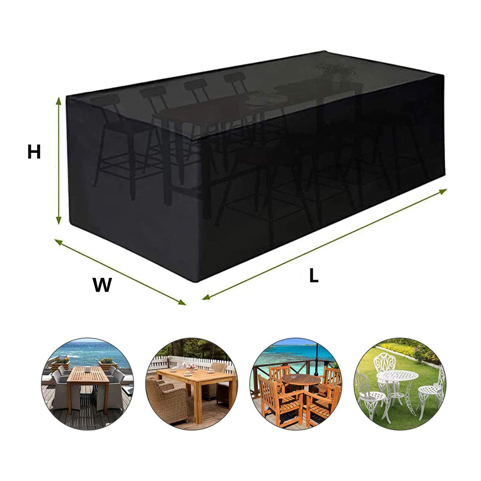 Waterproof 420D Heavy Duty Garden Furniture Cover 140x104x28in - Windproof, UV Resistant Patio Set Cover for Outdoor Table & Cube Furniture - Perfect for Backyard, Deck, and Poolside Protection