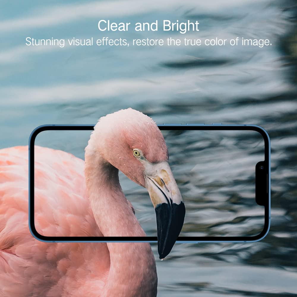 PERFECTSIGHT Privacy Screen Protector for iPhone 14/13/13 Pro 6.1 Inch - HD Clear Anti-Scratch Tempered Glass with Anti Blue Light & Anti-Spy Protection - Bubble-Free Installation & Case Friendly - Perfect for Office, Travel and Daily Privacy Protection