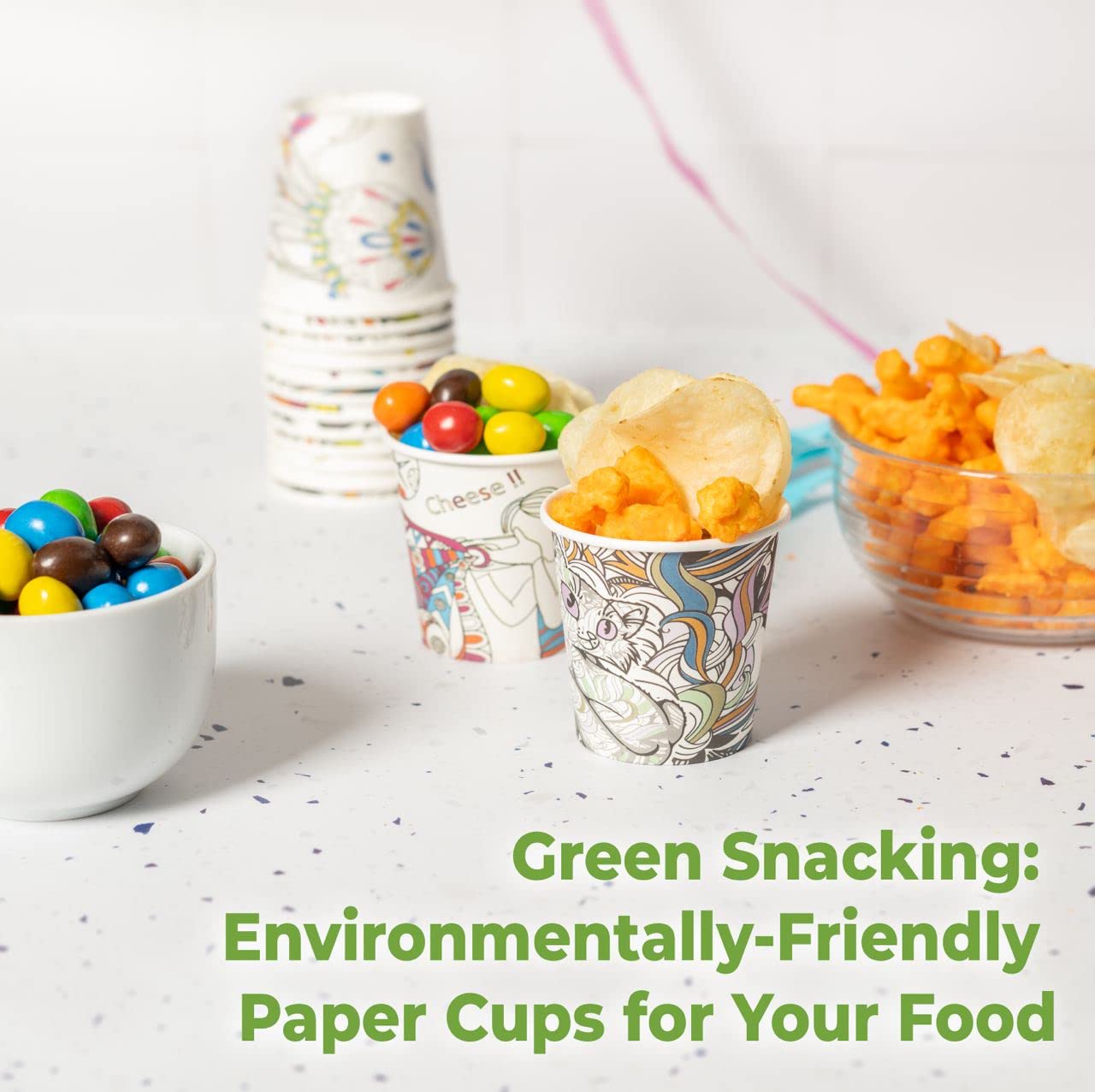 100-Pack 4oz Disposable Paper Cups - Eco-Friendly Art Kups for Mouthwash, Espresso, Coffee, Ice Cream & More | Perfect for Home, Office, Kids & Parties | Small Bathroom Cups for Daily Use & Entertaining