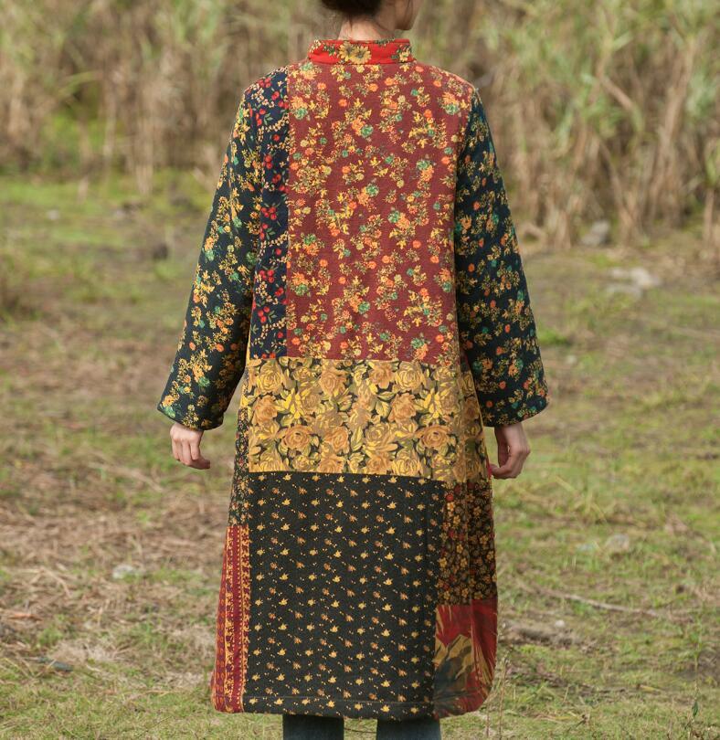 Bohemian Cotton Women's Winter Long Coat - Warm & Stylish Outerwear for Cold Weather, Perfect for Travel, Work & Casual Outings