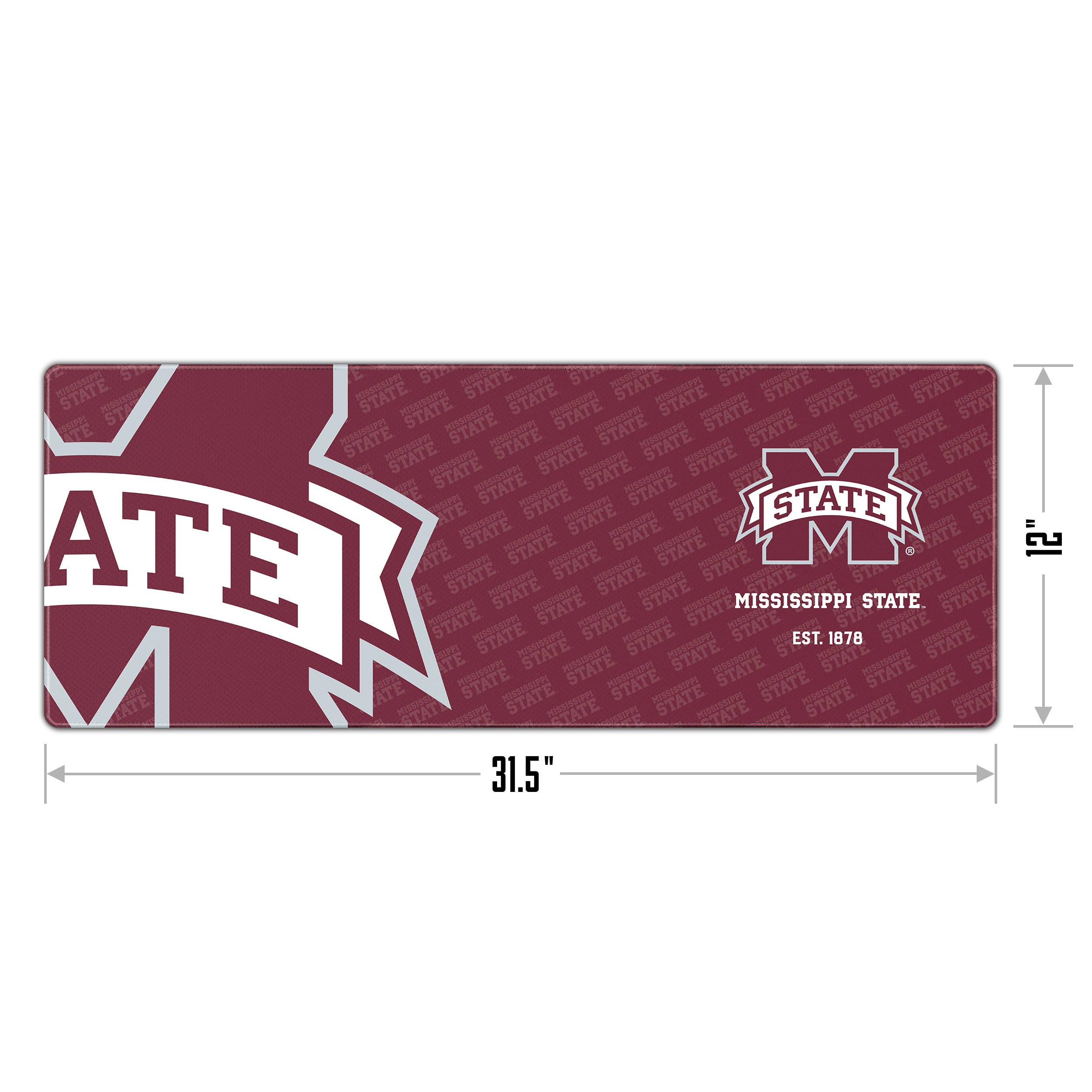 NCAA Mississippi State Bulldogs Logo Series Desk Pad - Non-Slip Mouse Pad for Gaming & Office Use - Perfect for SMU Fans, Students & Alumni - Great for Work, Study & Home Office Setup