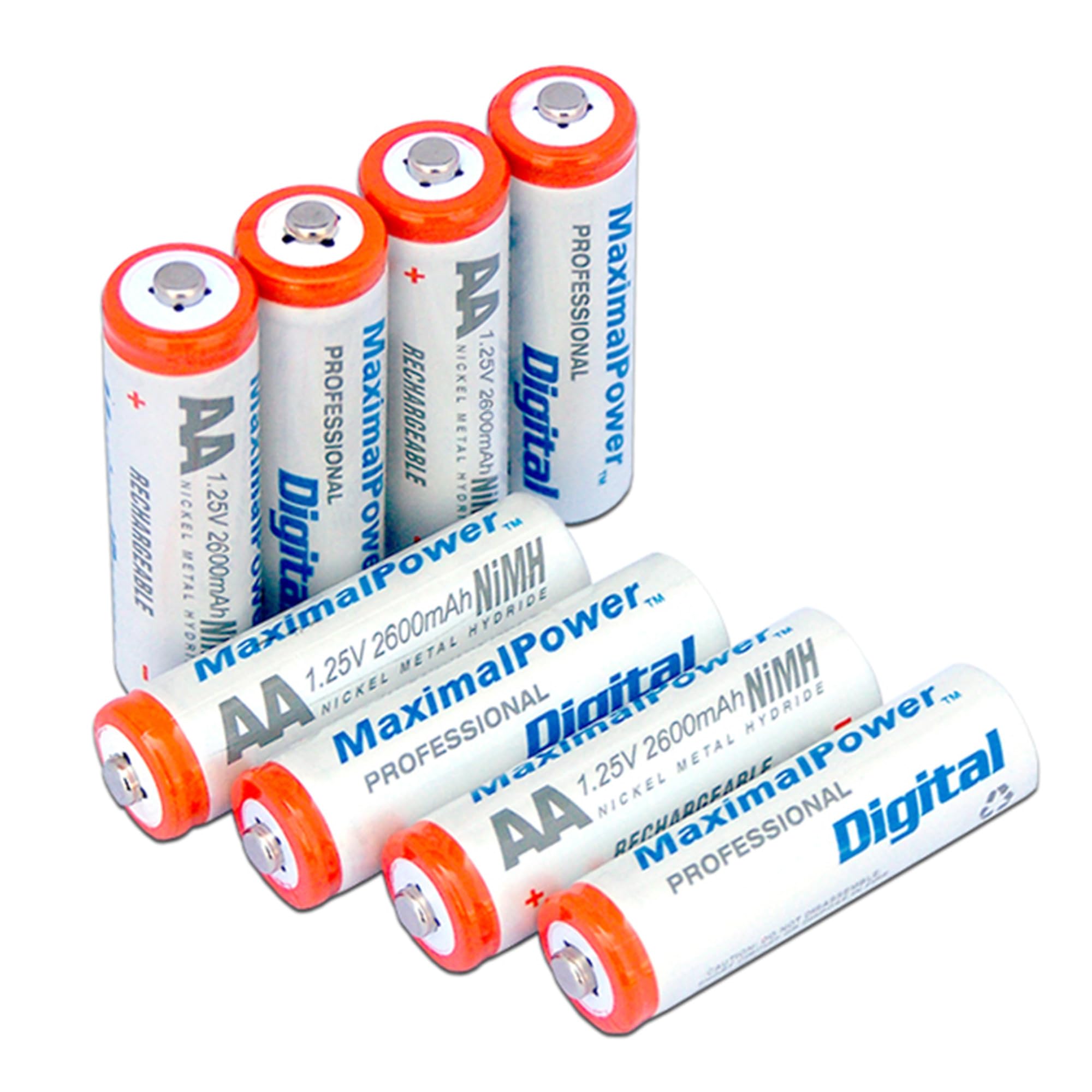 MaximalPower Premium Rechargeable AA Batteries 2600mAh NiMH - 12 Pack High Capacity AA Batteries for Digital Cameras, Flashlights, Toys & Electronics - Long Lasting Power Solution