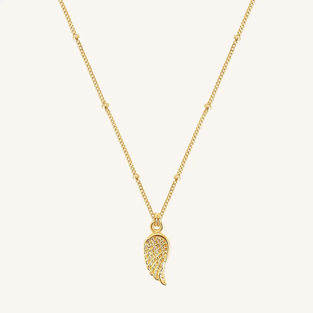 Angel Wing Necklace - Sterling Silver Pendant with 18K Gold Plating, Elegant Jewelry Gift for Women - Perfect for Valentine's Day, Anniversary & Special Occasions