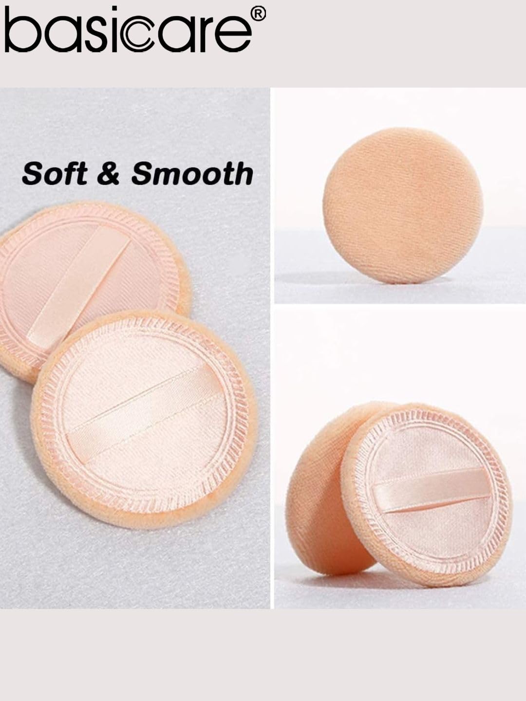 Premium Latex-Free Makeup Sponge - Soft Velour Puffs Round Blending Sponge with Strap for Foundation, Powder & Blush | Ideal for Professional Makeup Application & Travel Beauty Essentials