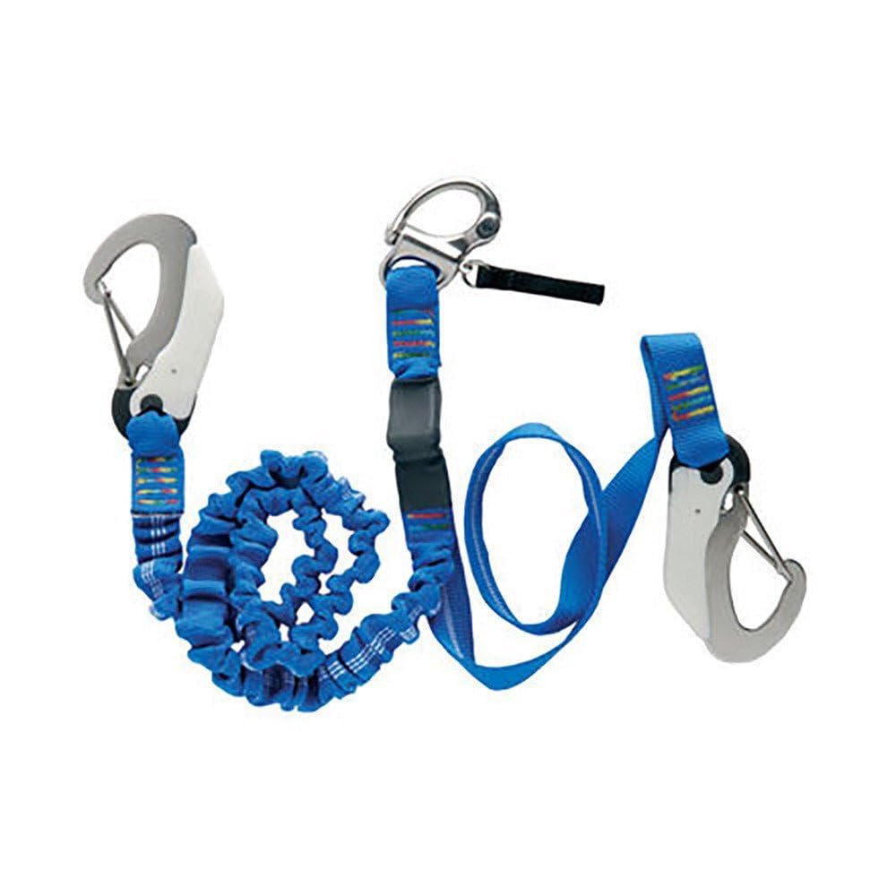 Wichard Double Releasable Elastic Tether Fixed Line with 3 Hooks - Heavy Duty Marine Bungee Cord for Boat, Kayak, SUP & Outdoor Gear Securing