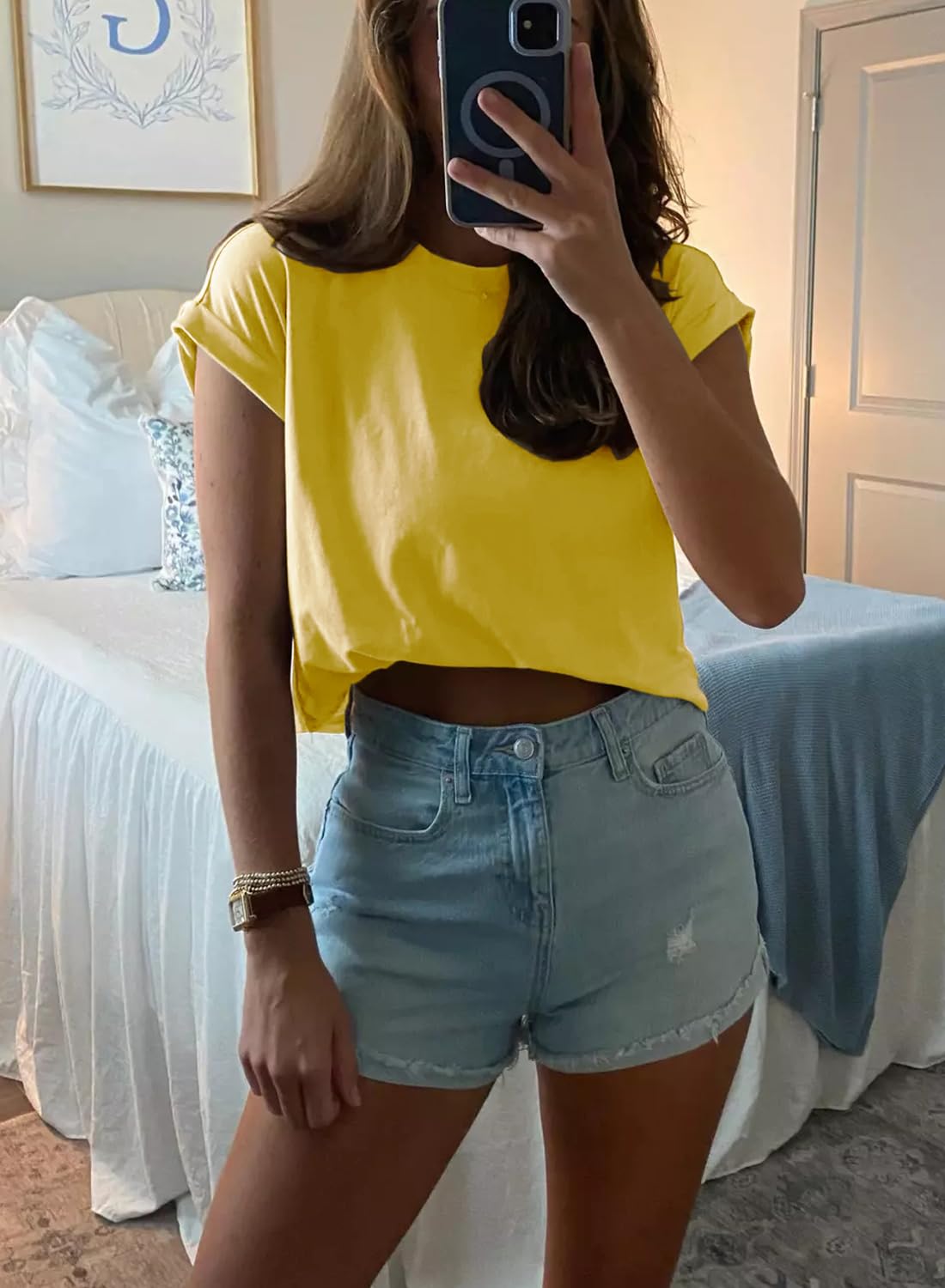 Women's Short Sleeve Crop Tops - Round Neck Casual T-Shirts for Summer | Perfect for Beach, Gym & Streetwear Fashion